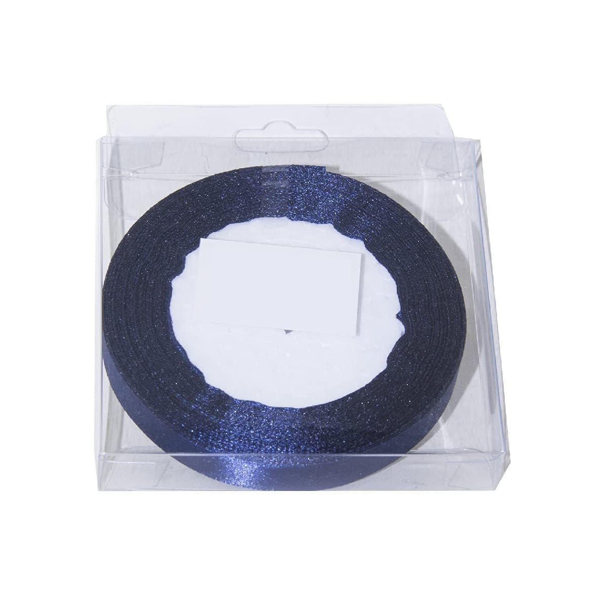 Rosymoment Ribbon Satin Fabric Ribbon For Gift Package Wrapping Hair Bow Clips Making Crafting Sewing Wedding Decorations Width1.3cm*25Yards Rbn-8575-Navy Blue