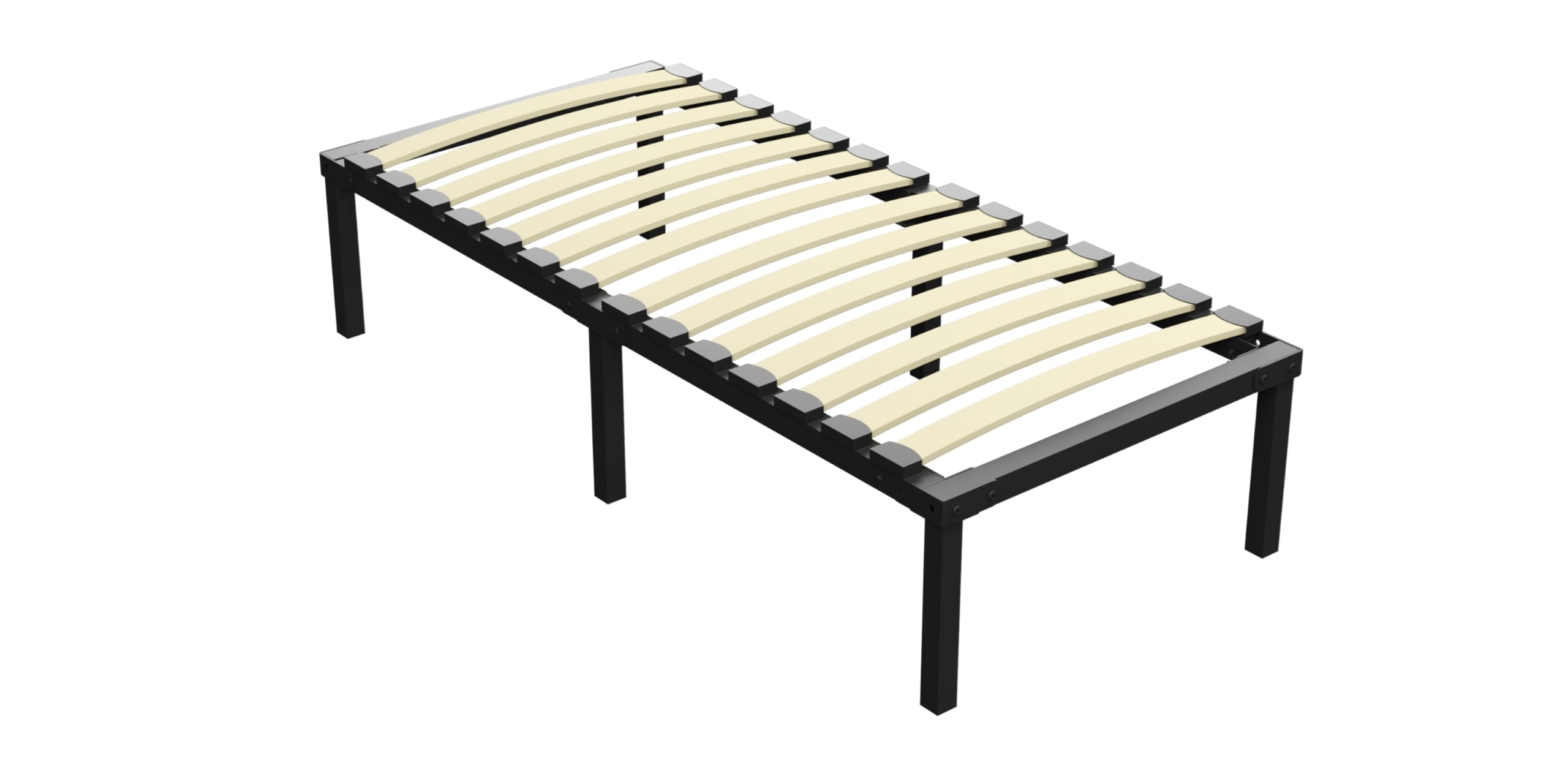 Stanew Sommier 90x190 |14 Lattes | Hauteur 29 cm | Sommiers à Lattes avec 6 Pieds pour Adulte | Cadre de Lit 90x190 avec Sommier | Lit 1 Personne en Métal pour Chambre ou Appartement