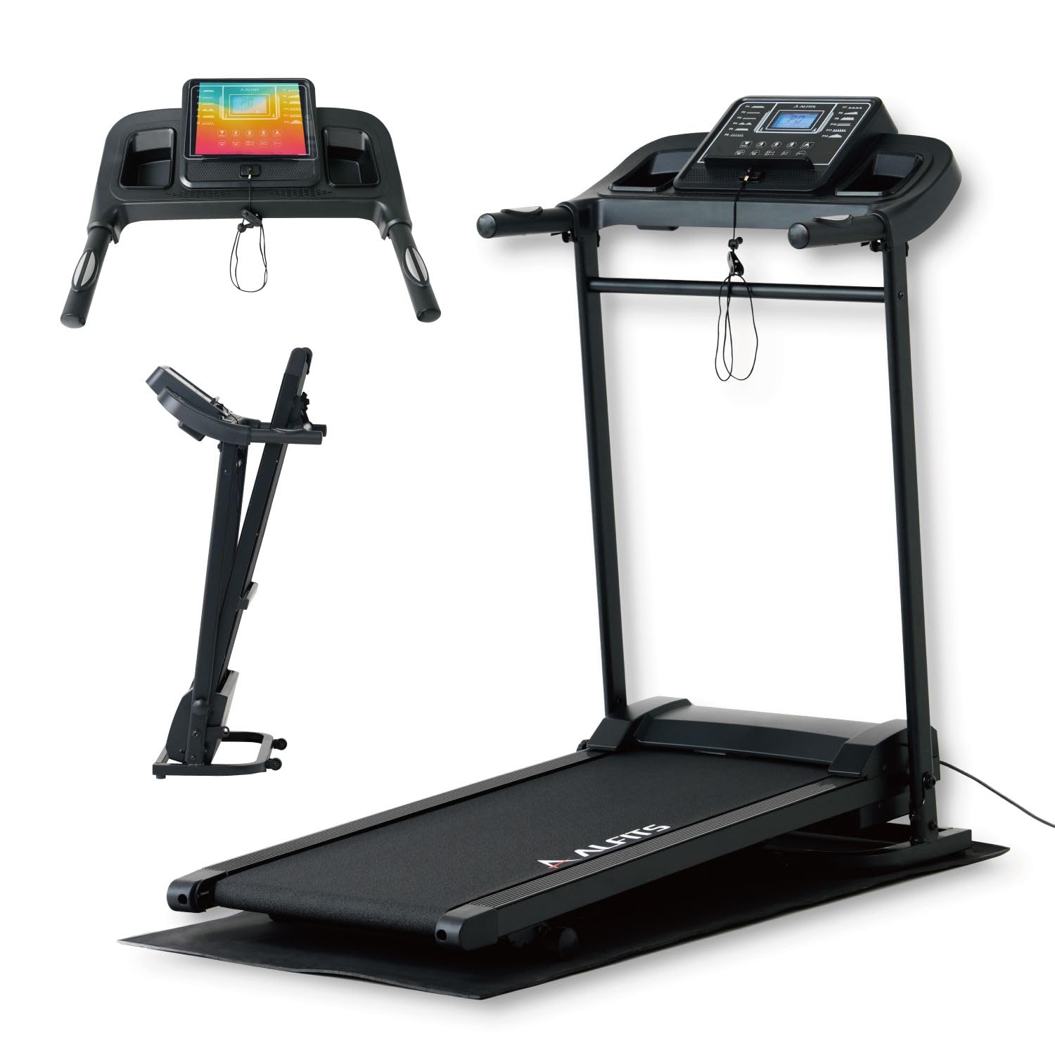 アルインコ(ALINCO) ランニングマシン 家庭用 折りたたみ 時速1-10km ワンタッチ速度調節ボタン 傾斜角度調節 プログラム機能 タブレットトレー付き 心拍測定 簡単移動 ウォーキングマシン トレッドミル 電動ウォーカーダイエット器具 健康器具 AFR1125