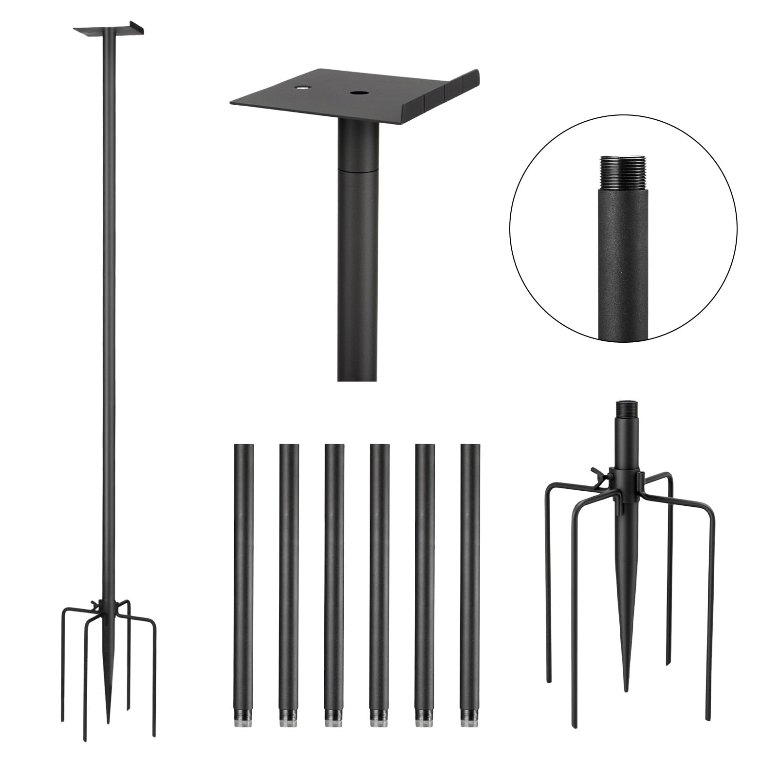 Mangiatoia per uccelli per esterni, resistente, 152,4 cm, regolabile