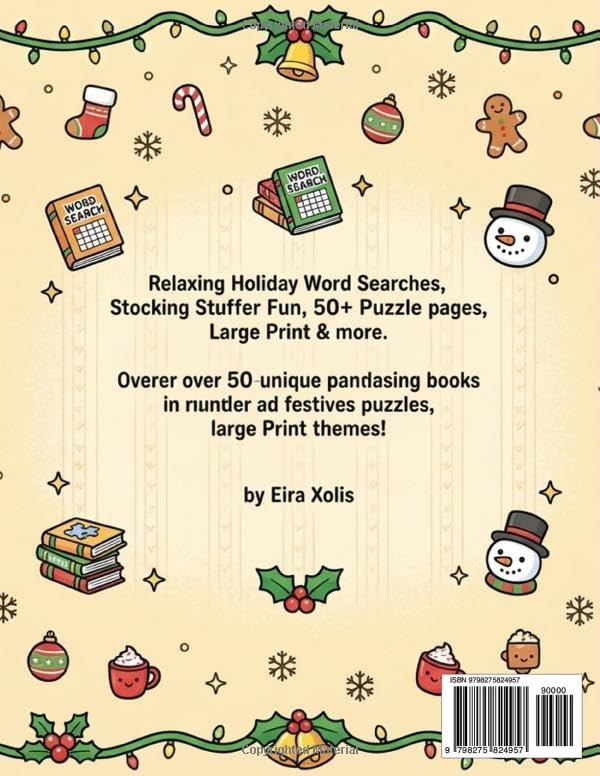 Merry Mind-Bender: Relaxing Holiday Word Searches with easy-to-read, Stocking Stuffer" or "Gift Fun, Christmas [8.5 x 11 inches, 50+ Puzzle pages} Large Print and more. image 3