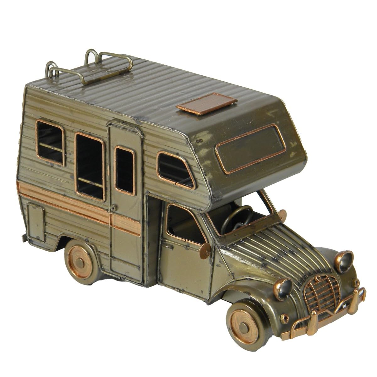 Camper Vintage de Metal para Coleccionistas, Modelo Terrestre, Regalo Ideal para Amantes de Vehículos Antiguos