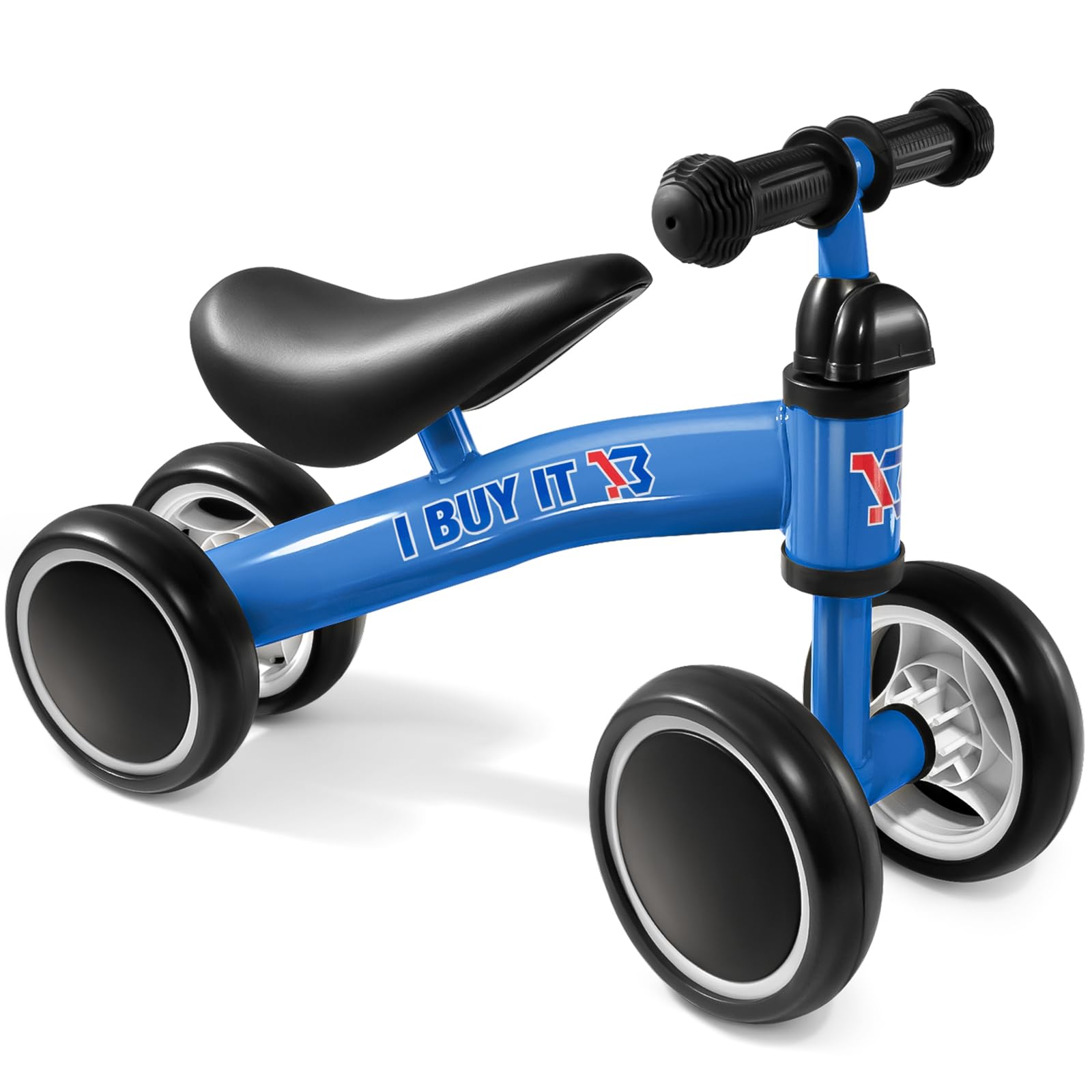 Baby Balance Bike for 1 Year Old, 4 Wheels Lightweight Toddler Bike Indoor Outdoor Baby Ride On Toys No Pedal Bike for 1-2 Year Old Boys and Girls - Blue