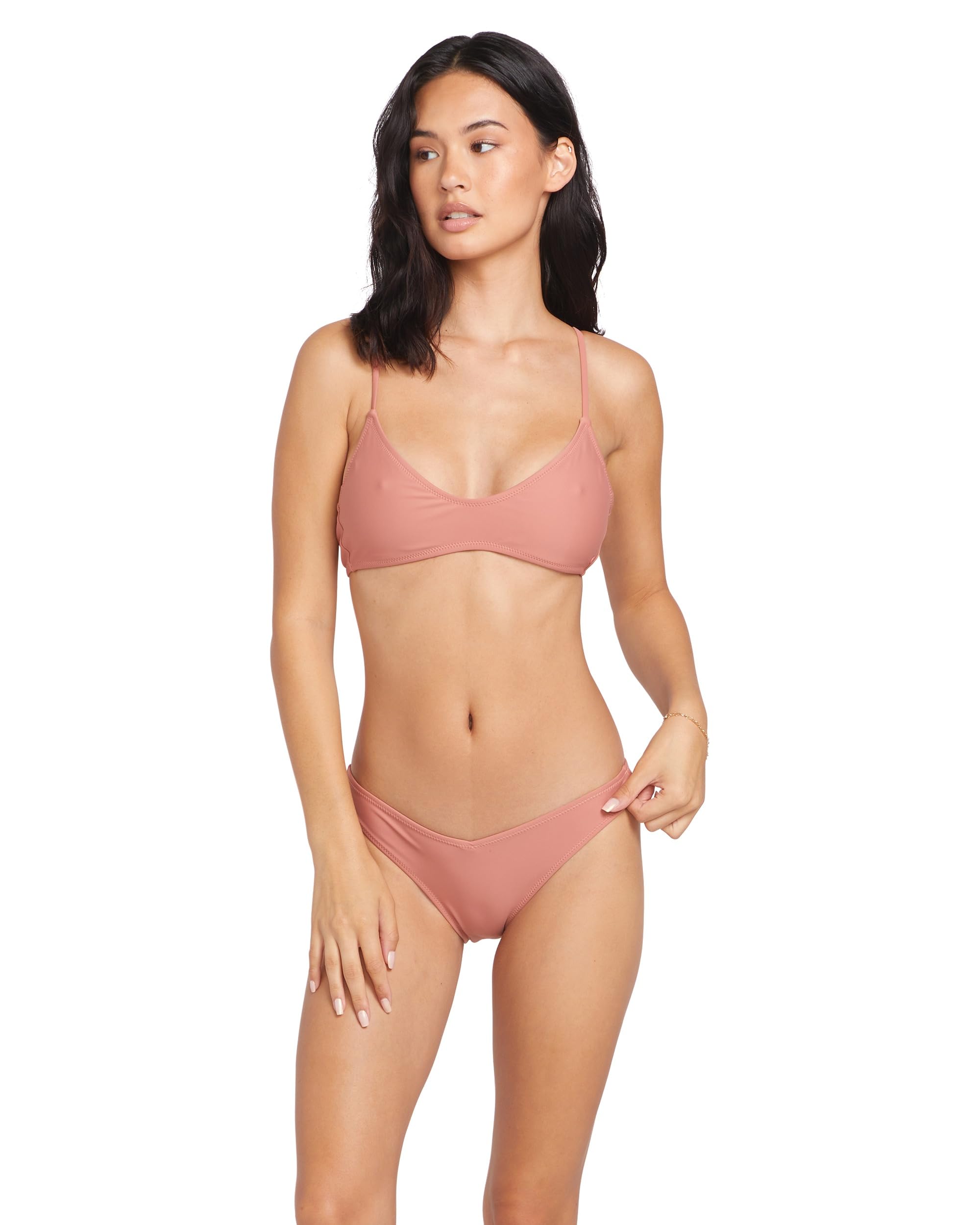 Volcom Simply Solid haut bikini crop résistant au sel pour brassière de bain durable - 5