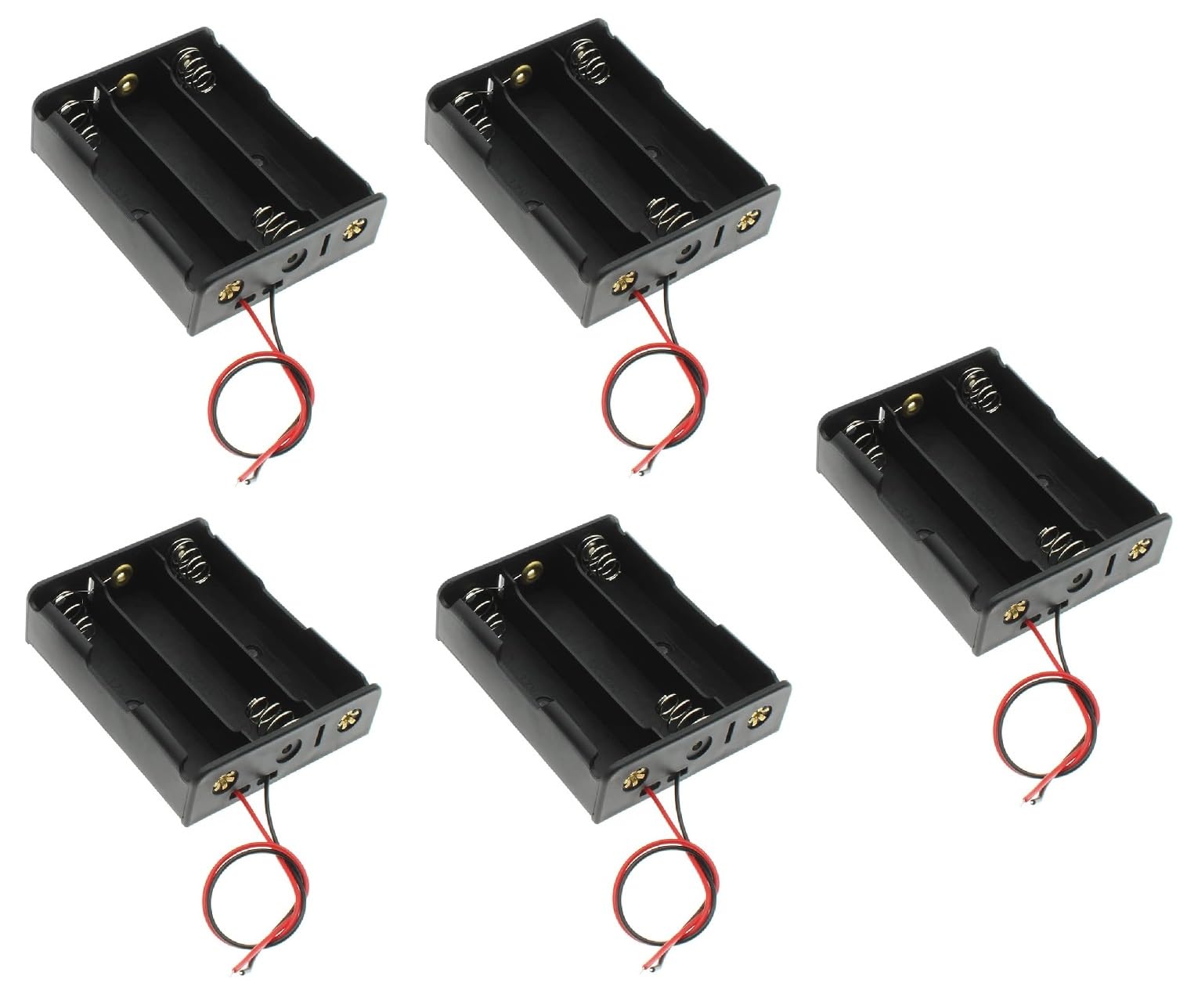 3S x 18650 Three Series Lithium Battery Holder - for 12.6V li-ion Plastic case with Lead Wire Hard pin - 5 Pcs Black-picture-33