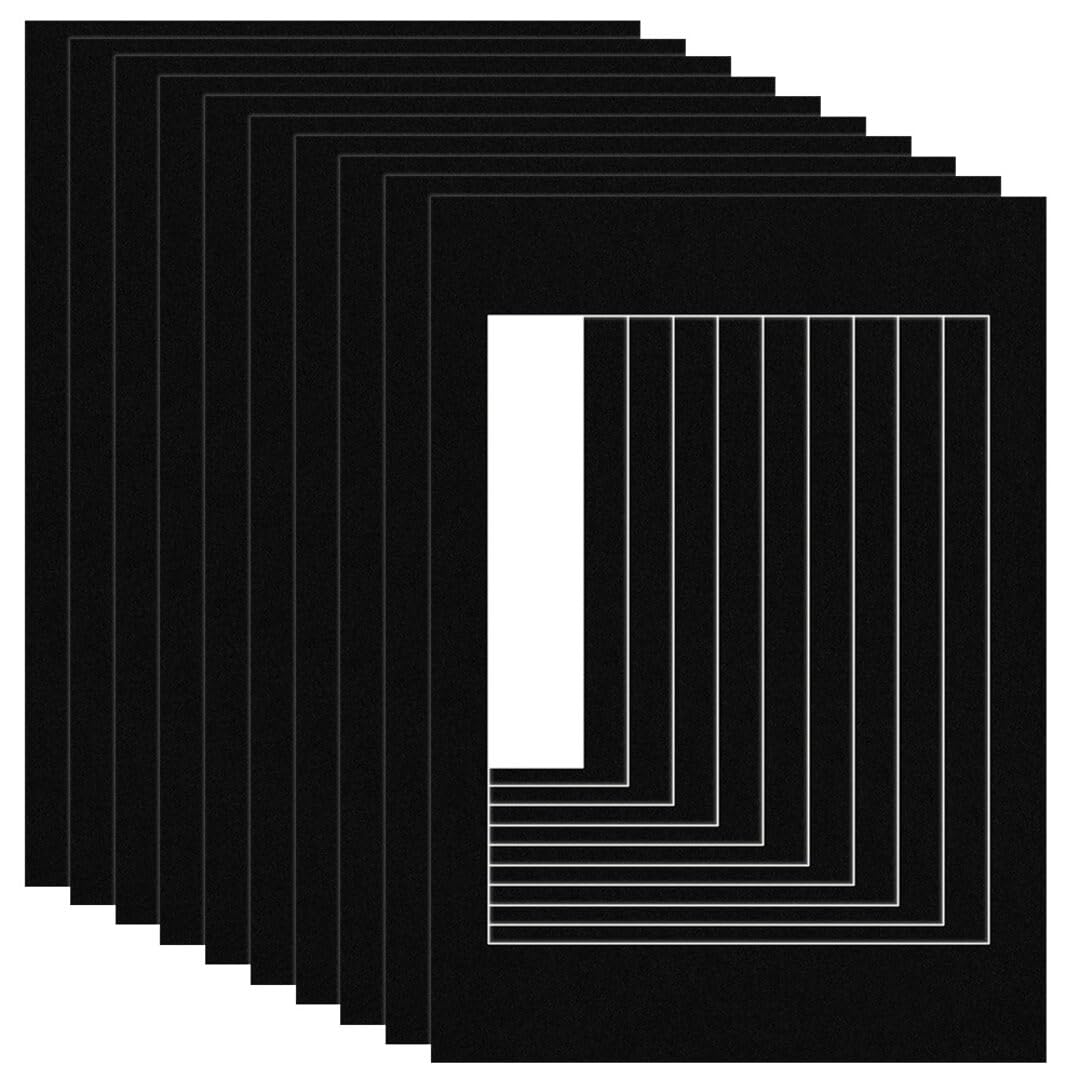 Procut Global 50x70cm Black Picture Mounts Board to Fit 40x50cm Aperture Size - Photo Mount Card Ideal for Prints, Artwork, Crafts & Certificates - Sizes & Colors Available - Pack of 10 โ image 1