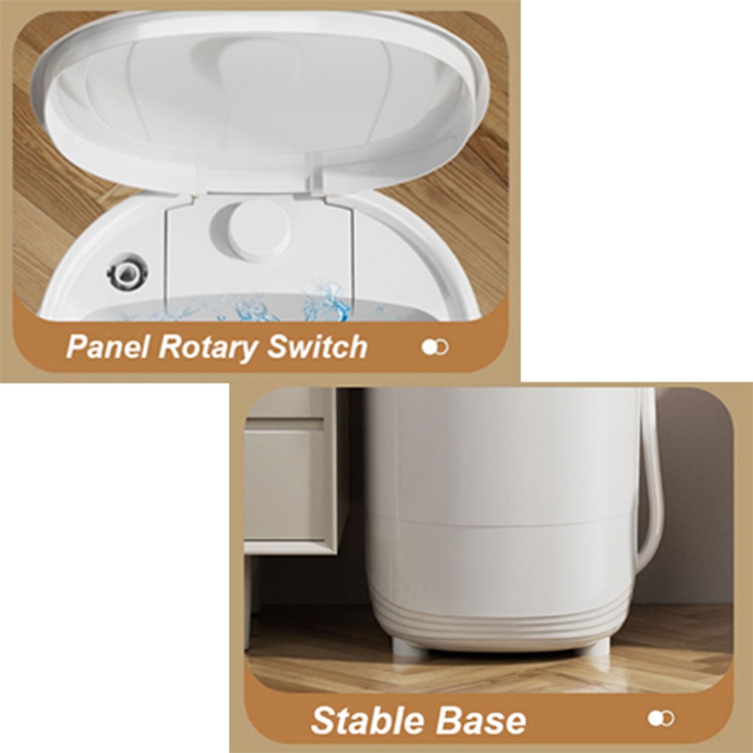Lavatrice Portatile, Lavatrice a Vasca Singola, Mini Washing Machine, Lavatrice salvaspazio per Appartamento e Dormitorio, Biancheria Intima(Bianca)