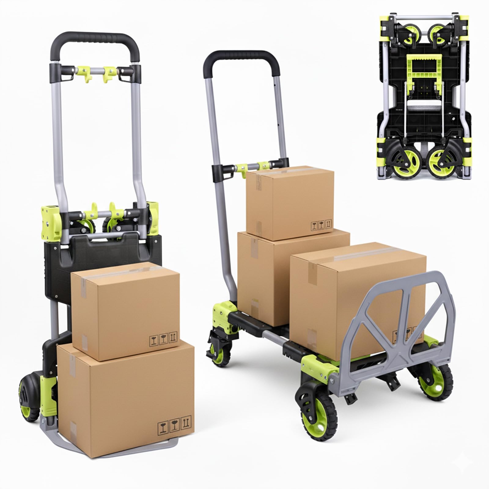 Crystals Folding Platform Trolley – Heavy-Duty Hand Truck Dolly with 120kg Load Capacity – Smooth Rolling Wheels for Easy Transport & Warehouse Use