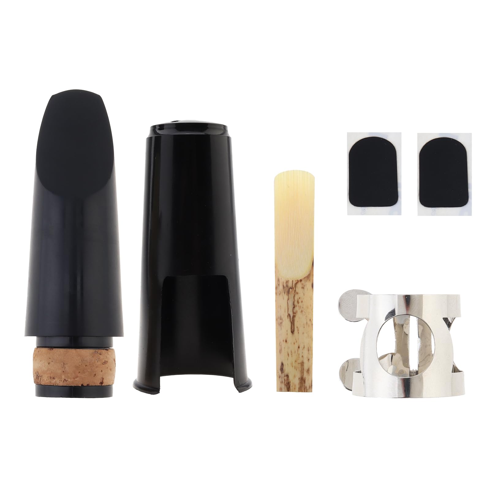 Kit d'embouchure de clarinette, comprend un embouchure de clarinette, une ligature de clarinette, un capuchon en plastique, une anche de clarinette si bémol résistance 2,5, des coussins pour