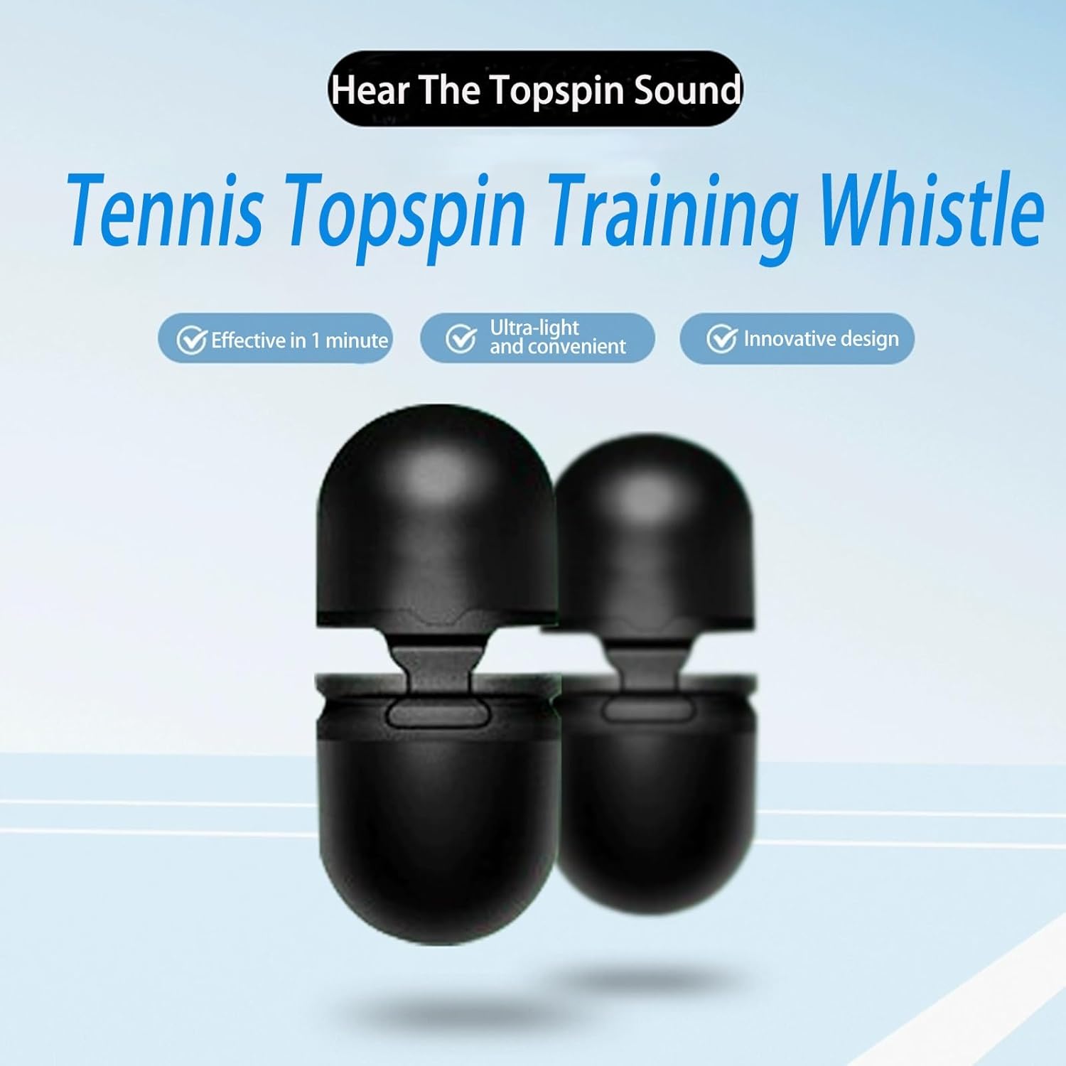 Acoustic Tennis Spin Trainer - Audible Feedback for Topspin Perfection | Quick Installation 35g Tool | Stroke Correction Aid
