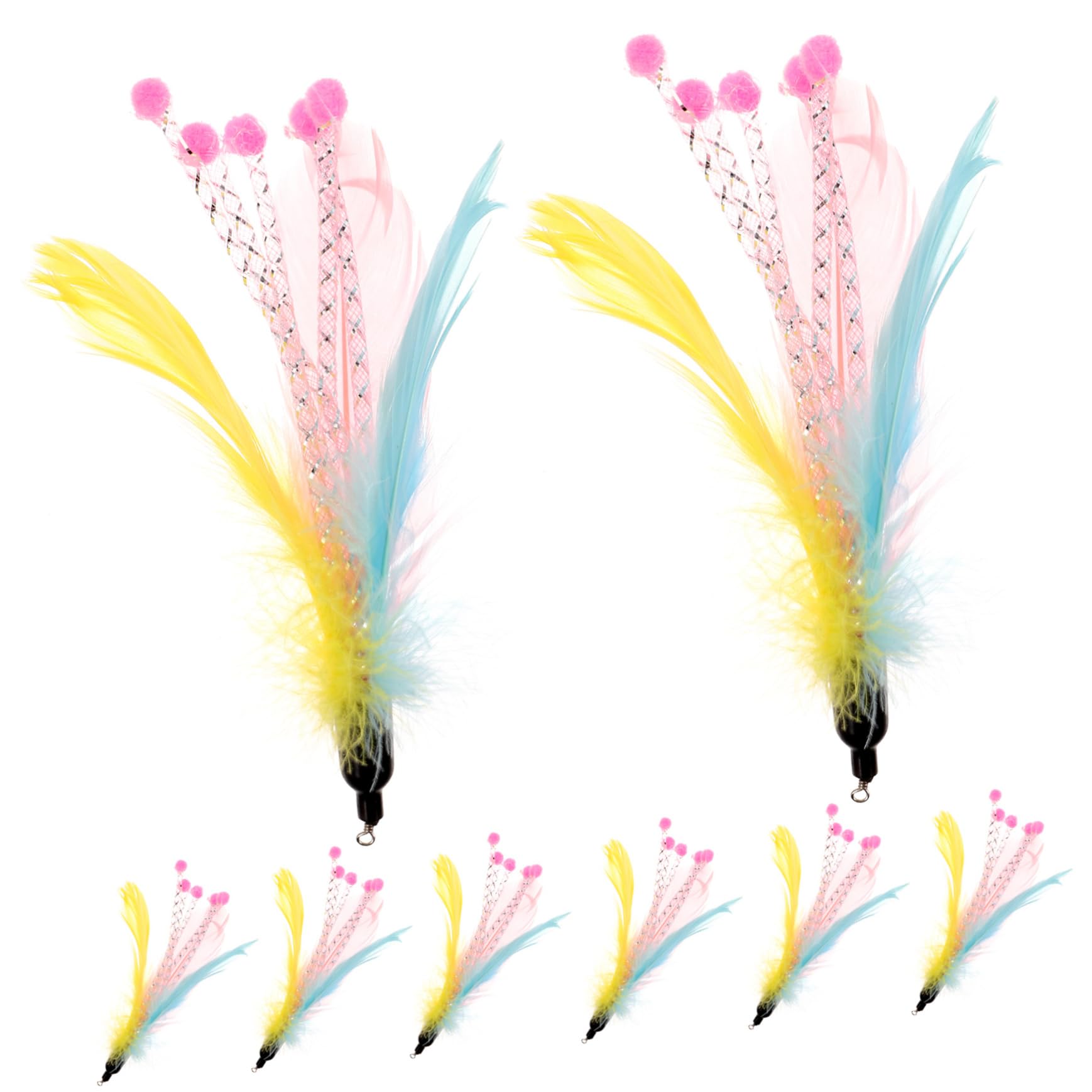 INOOMP 40pièces Jouets à Plume pour Chats Recharges pour Interactions Ludiques Intérieur Et Extérieur Améliorez De Votre Chat avec Sécurité