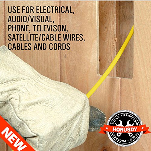 11' Fiberglass Running Wire Cable Coaxial Electrical Fish Tape Pull Push Kit #TOP4