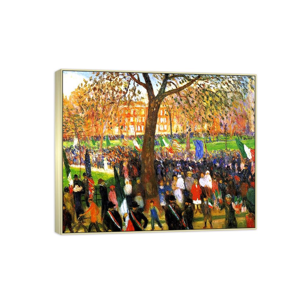 SDYSKKUG William Glackens Canvas Wall Art Prints for Living Room. Square 60x50cm Silver Frame
