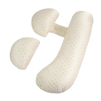 Pregnancy Pillows for Sleeping, U Shaped Full Body Pillow for Pregnancy Women,Detachable&DIY Maternity and Nursing Pillow Beige