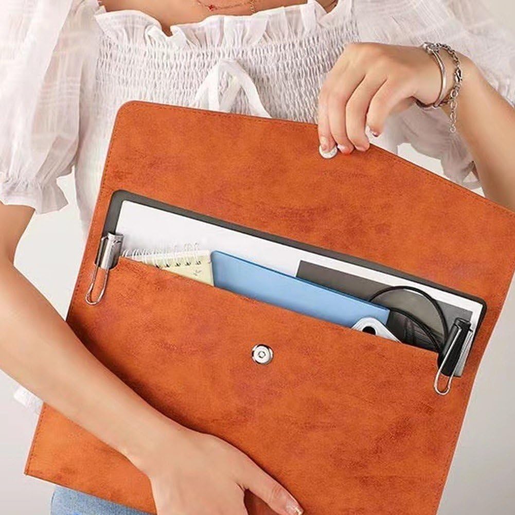 Carpeta De Archivos, Porta Documentos A4 De Cuero PU, Organizador De Archivos, Estuche De Cartera De Sobres para Hogar, Escuela, Oficina, Papelería