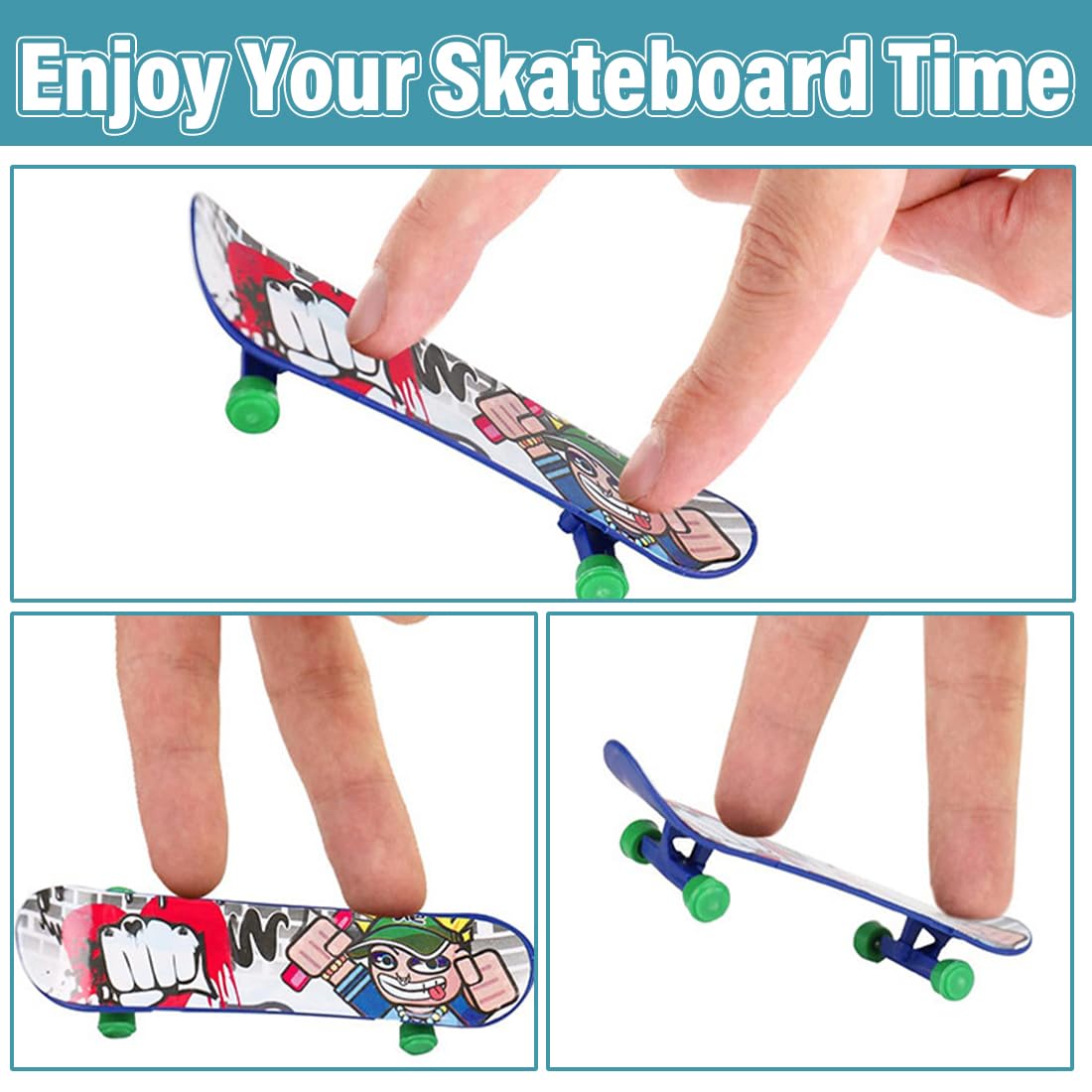 Mini skateboard Mini pattini da dito da 20 pezzi, eleganti pattini da dito, mini pattini,regali di compleanno per bambini con skateboard,pattini professionali(stili casuali)