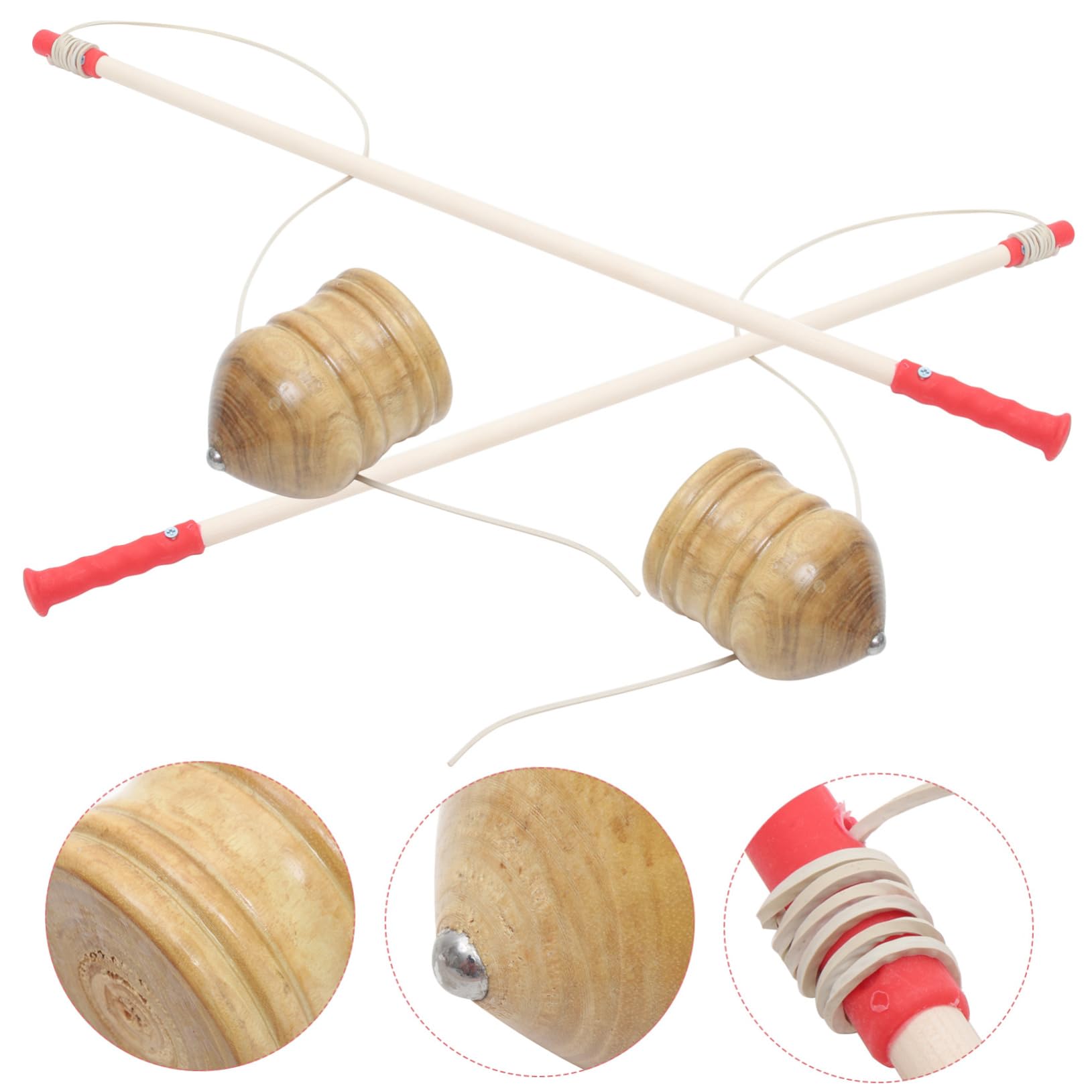 Peonzas de Madera 2 Unidades Juguetes Giroscópicos para Niños y Adultos Diseño Clásico