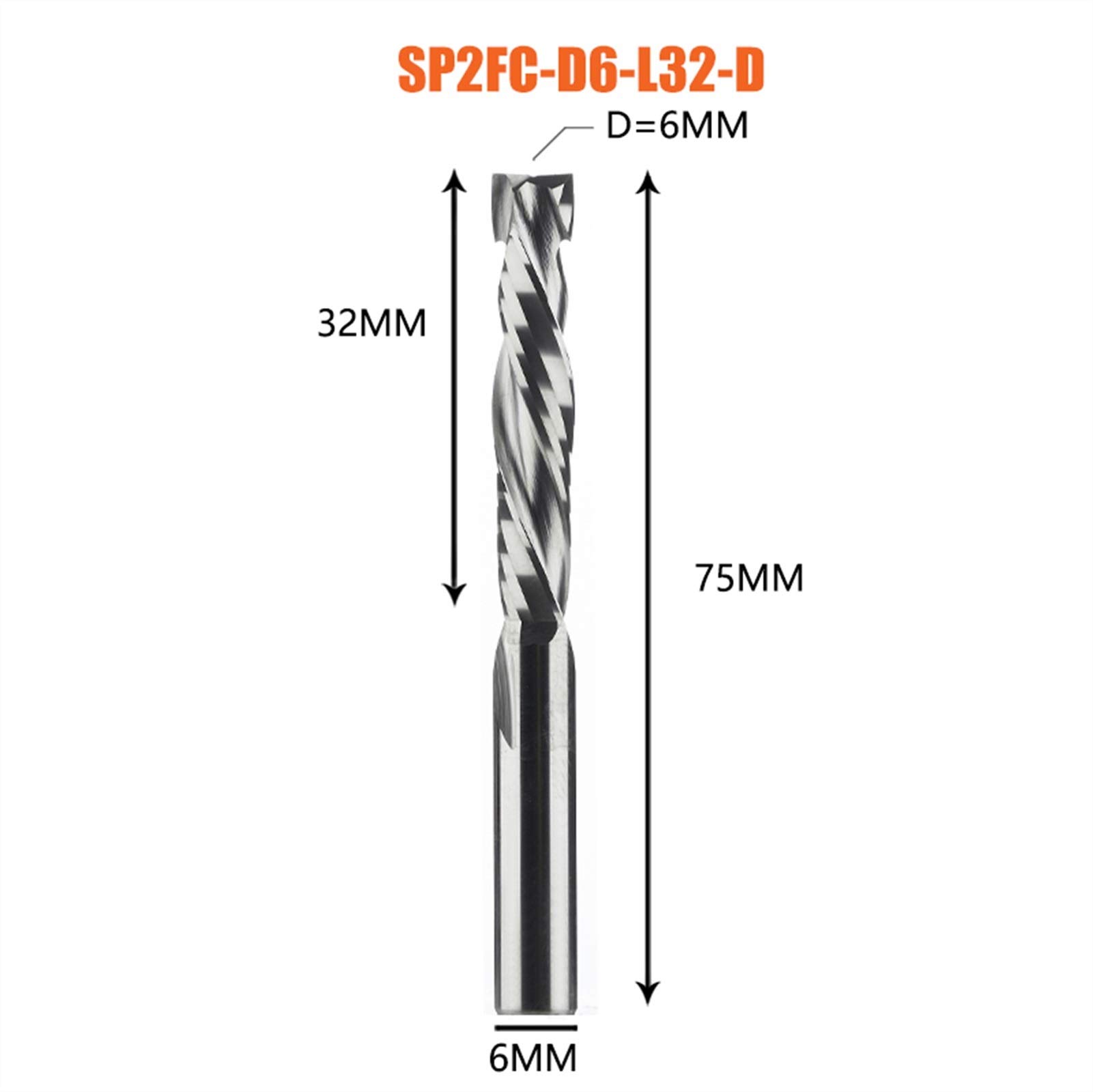 Bb Een Enkele Fluit Spiraal Hardmetalen Frees Cnc