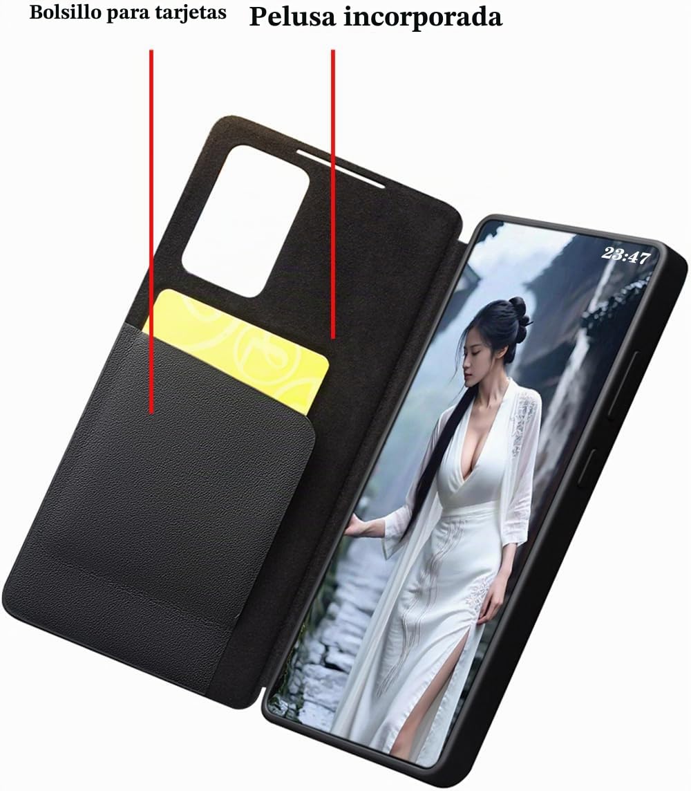 Funda Inteligente de Cuero para Samsung Galaxy S26 Ultra. Sueño/Activación Automática, Cubierta de Piel para Teléfono Móvil, Carcasa de Telefono Galaxy S 26 Ultra - Negro
