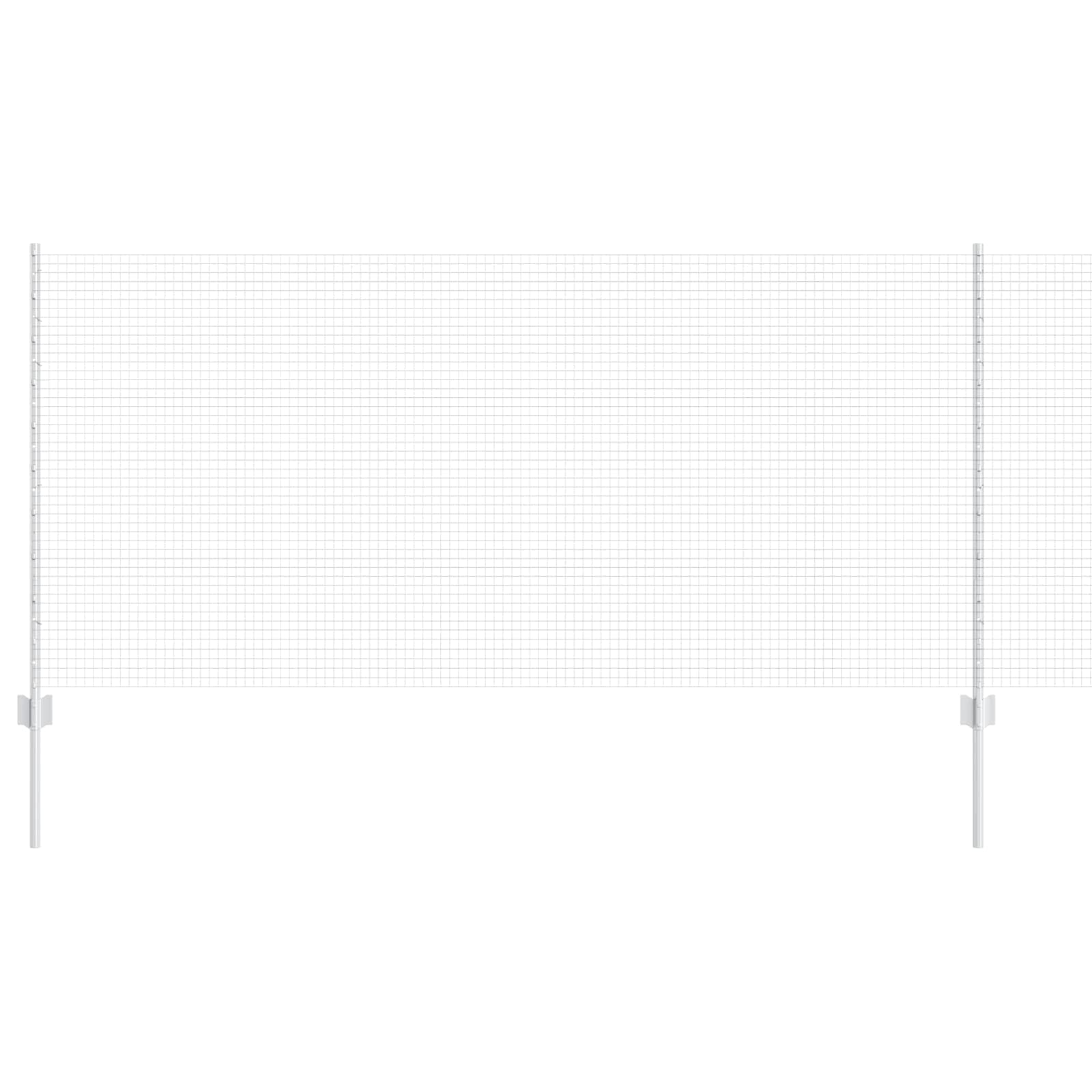 Outdoor Garden Fence Panels with Posts Silver Steel 1m x 25m Roll Privacy Screen Boundary Kit for Terrace Patio Backyard UV-Resistant Powder Coated Easy Assembly