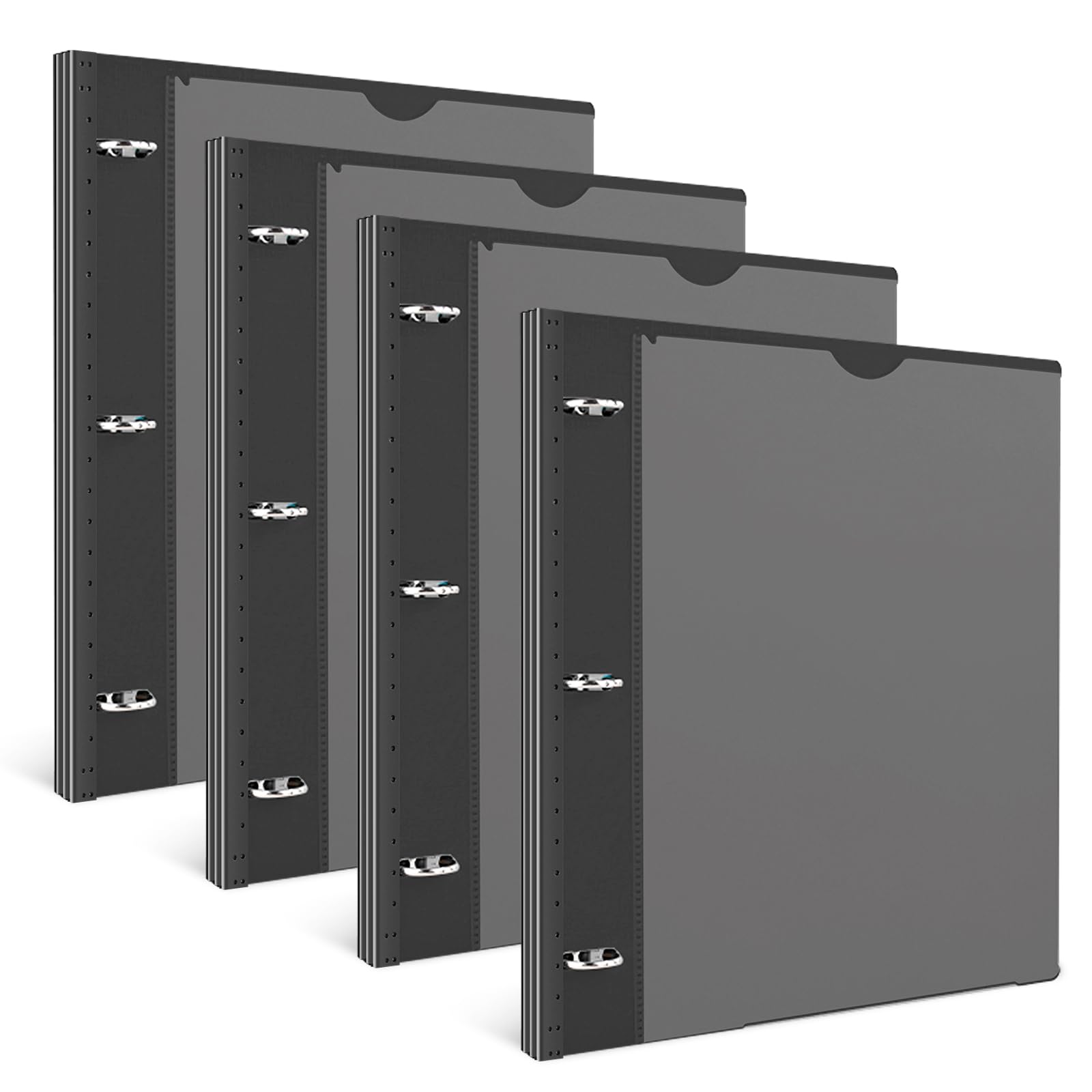 INFUN Telescoping 3 Ring Binder 4PCSBlack, Flexible