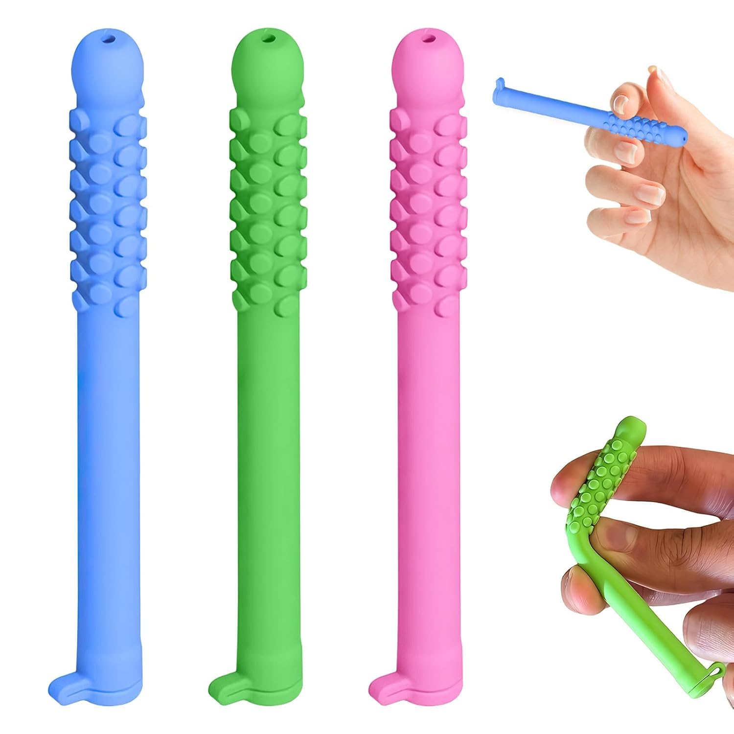 Chewable Essential Oil Breath Stick, Chewable Breather Sticks, Quit Smoking Chew Sticks, Can Taken Anywhere for Focus Clear (3Pcs)