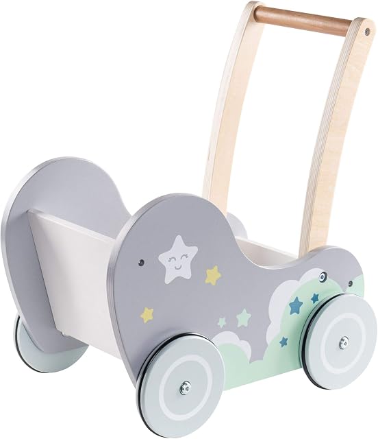 Mamabrum Baby Walker Wooden Activity Toddler Toys Learning Walker Push and Pull Activity Center Multifunction First Steps Educational Toys Girl Boy Baby