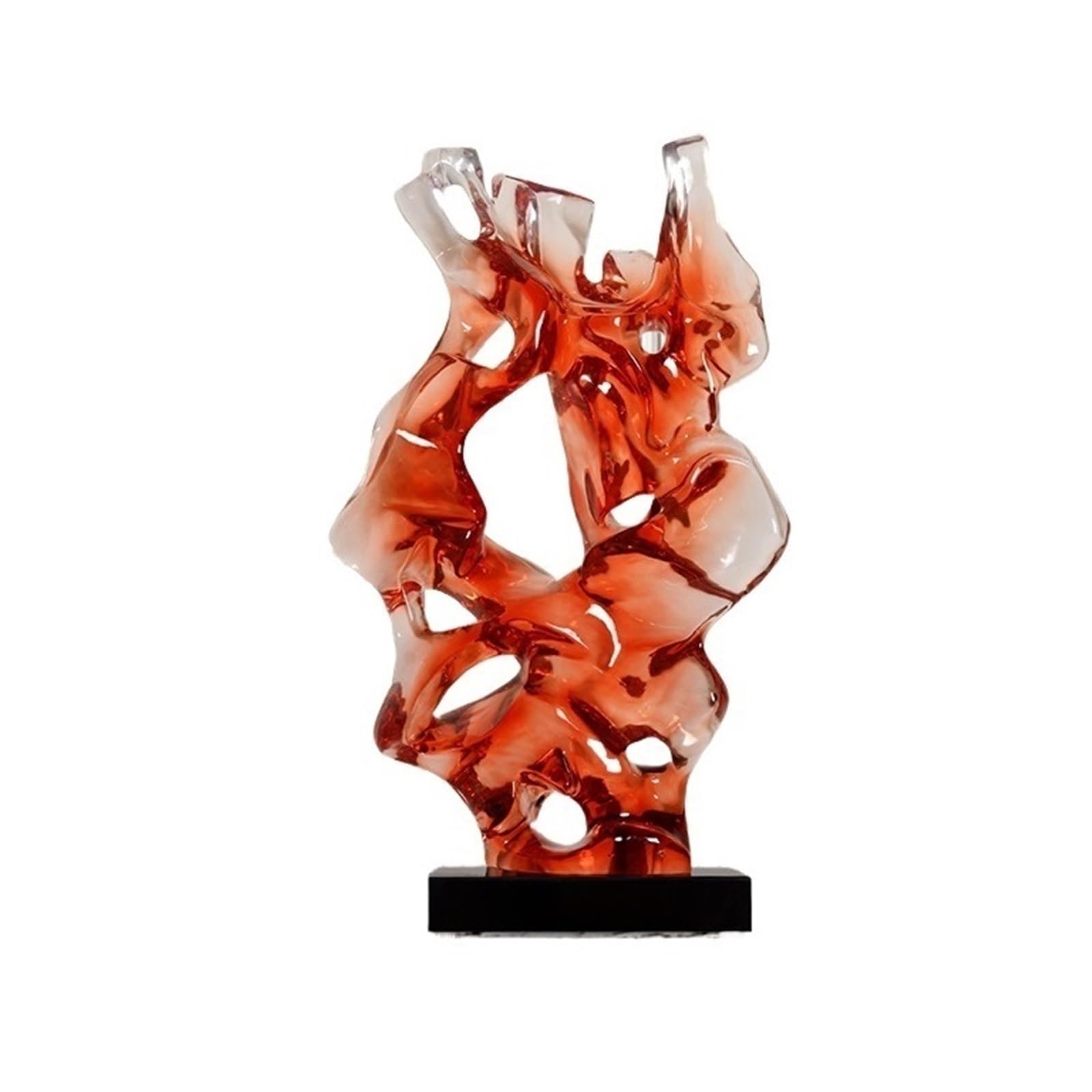 T2H9B5V4G8 Home decoration Abstract Living Room Ornament Resin Large Transparent Decorative Item for Entryway(Red)