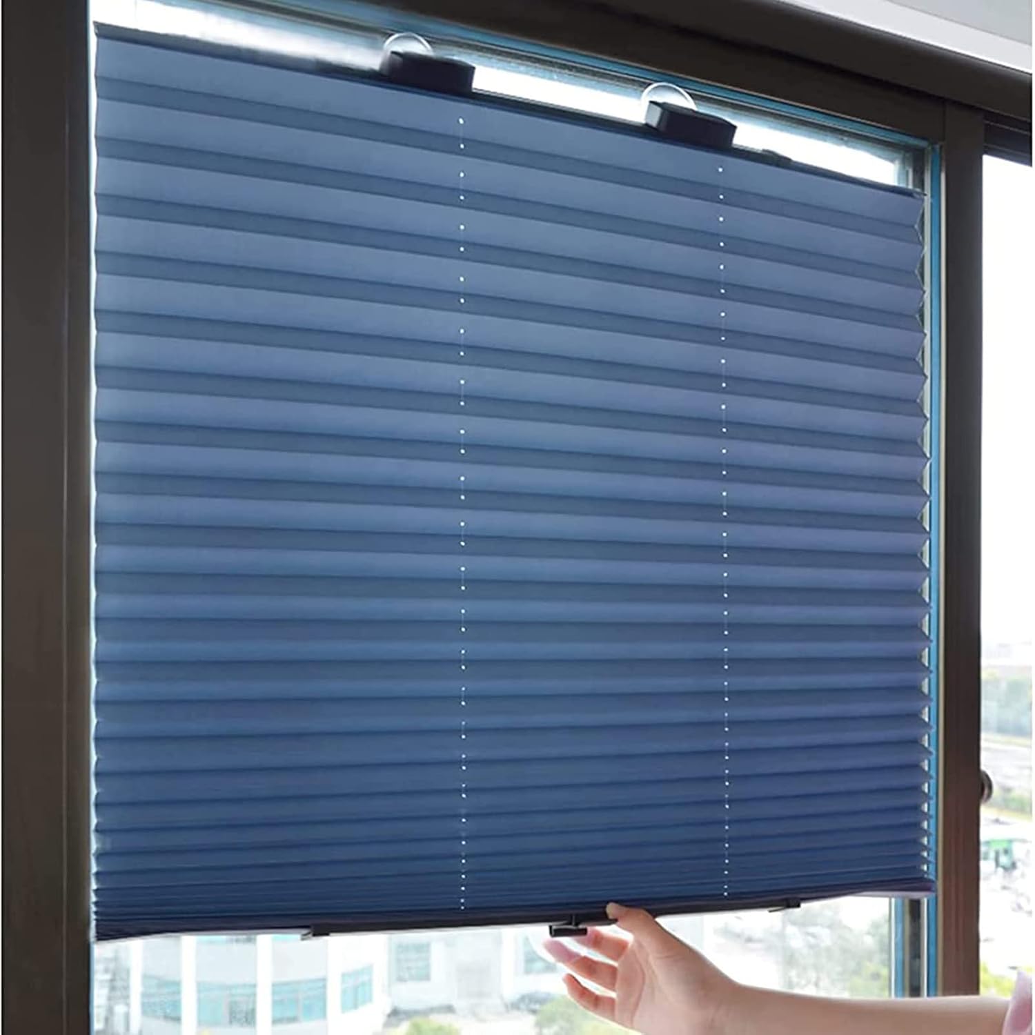 Blackout Curtains with Suction Cups,Foldable Sun Protection Curtains,Pleated Shades Without Drilling,65x140/70x140/80x140cm,Thermal Insulation Blinds,Anti-uv Curtains,80x140cm/31.5x55.1in