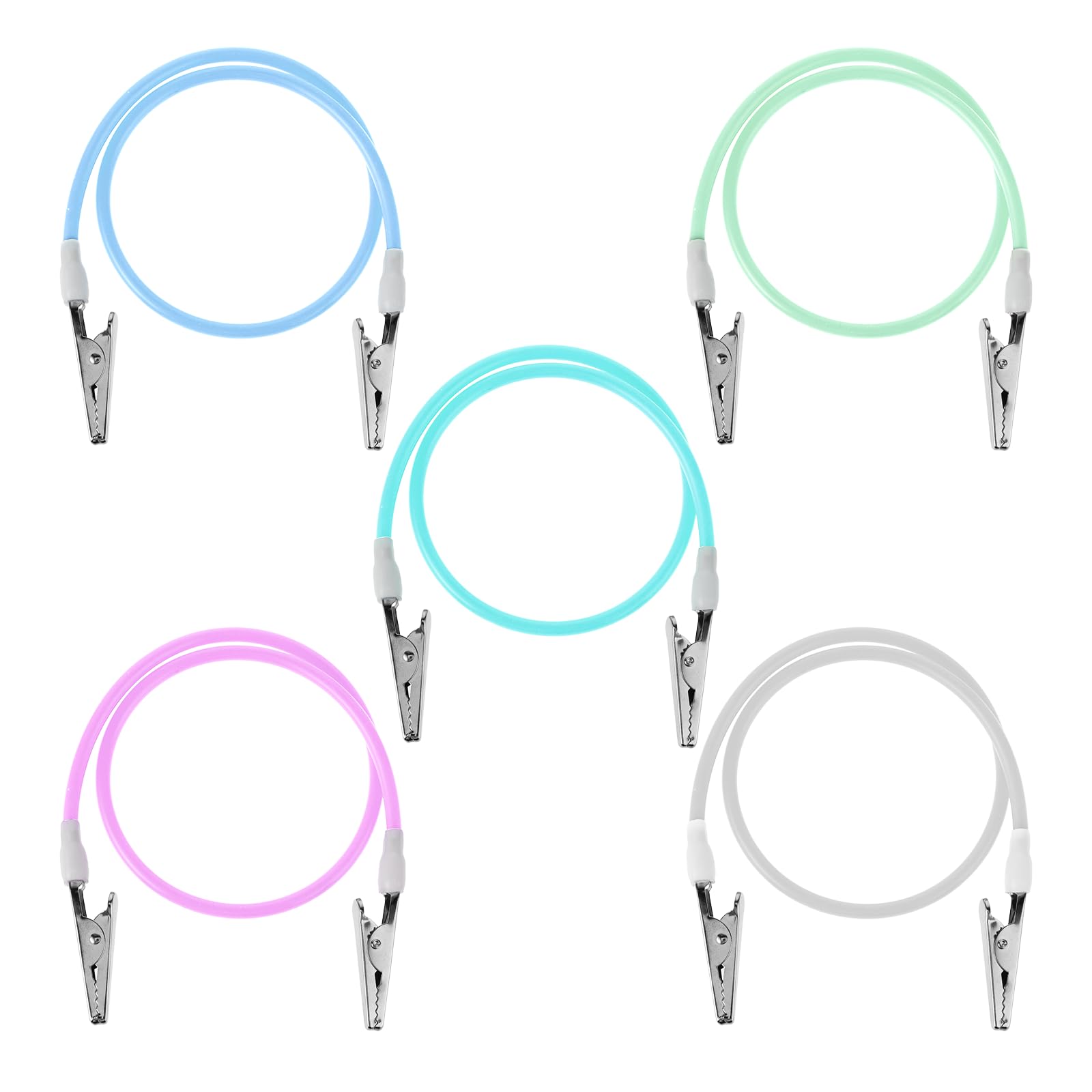 Dental Bib Clips, 5 PCS Bib Holder Clip Dental Napkin Clip Neck Chains with Metal Clips for Dentals Clinic, Silicone Colorful Dentist Bibs Holder-Clip Soft Lightweight and Silicone Dentist BibsClip