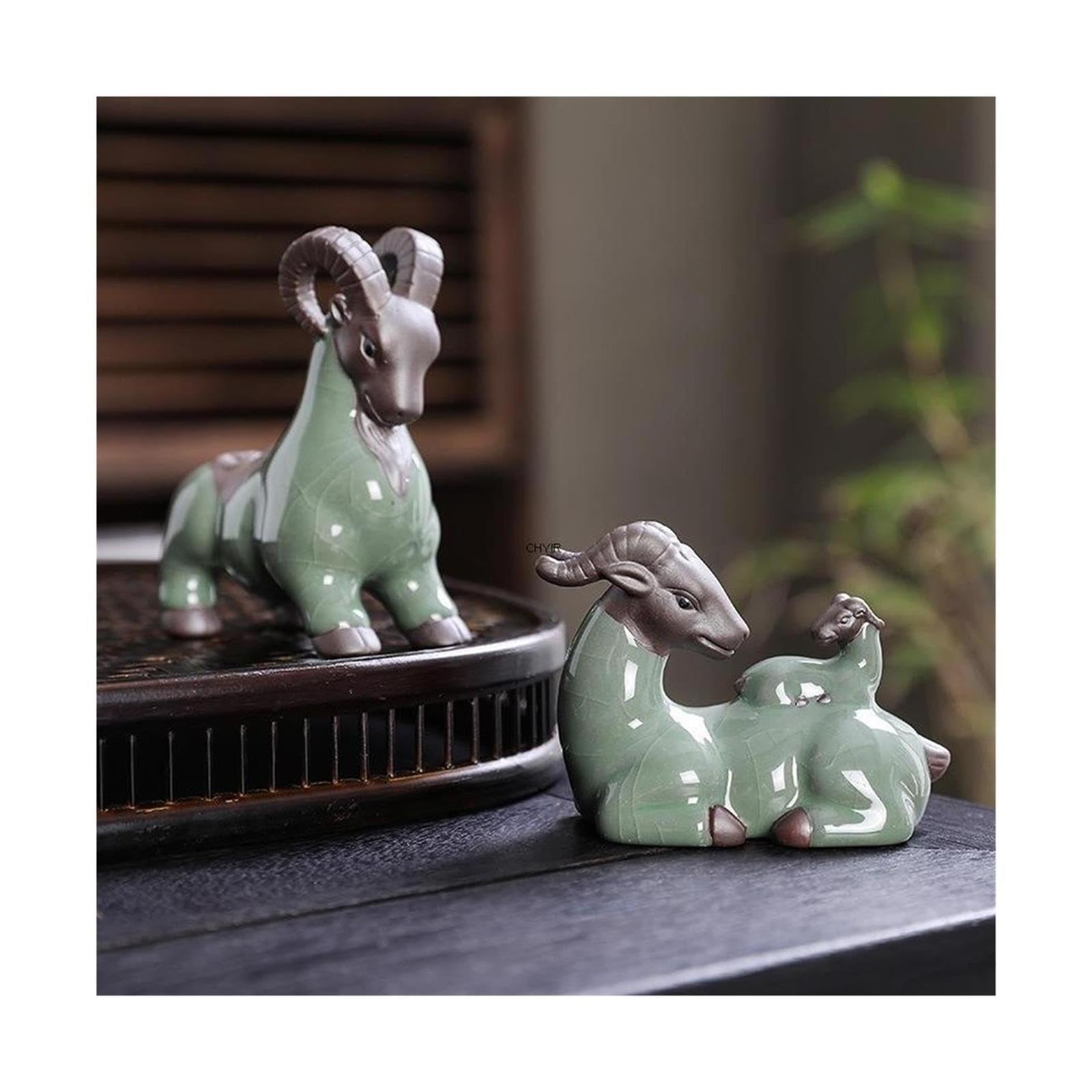 1 mascota de té de oveja de arcilla morada for escritorio