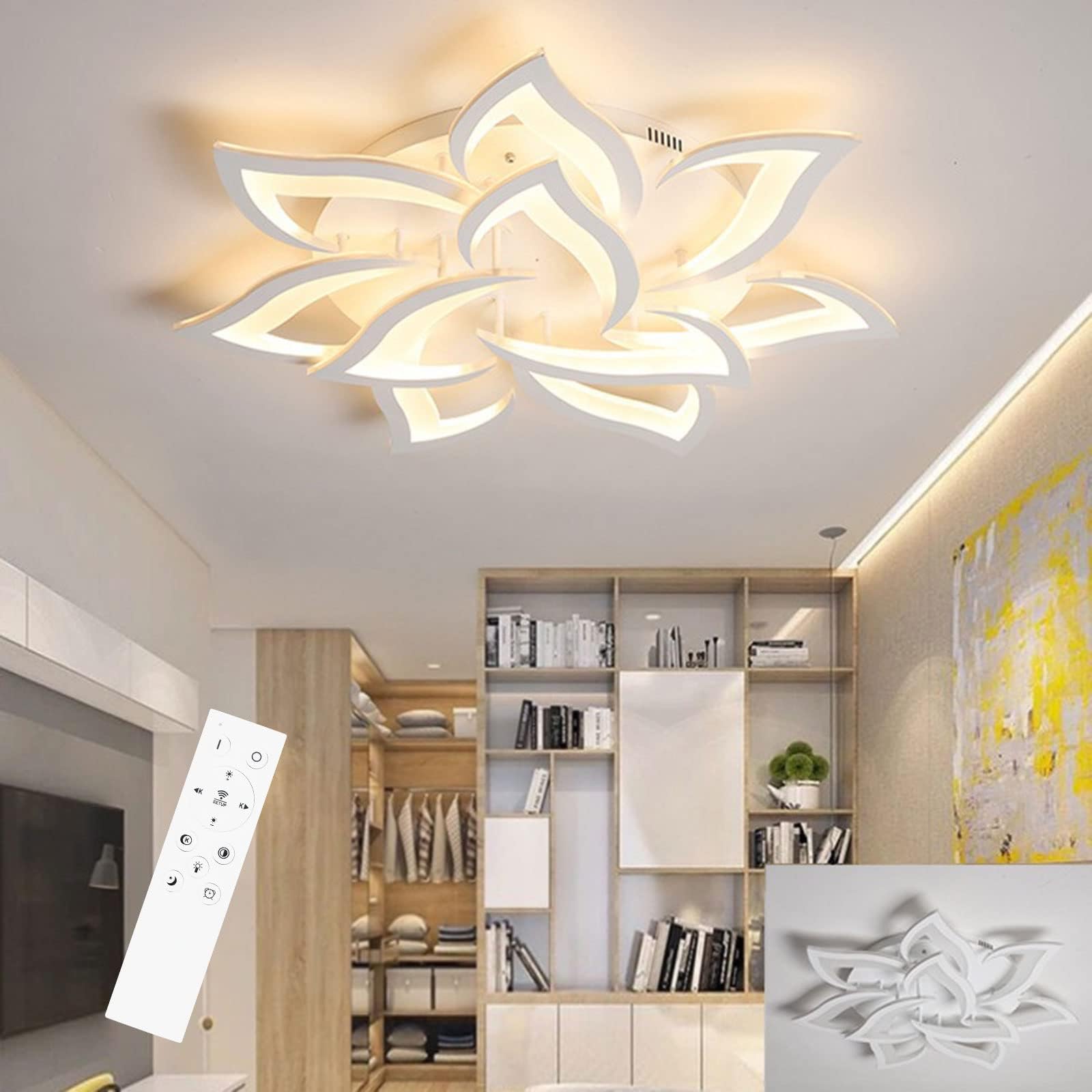 LED Ceiling Light Dimmable, 80W160W LED Living Room Lamp with Remote Control App, Ceiling Lamp