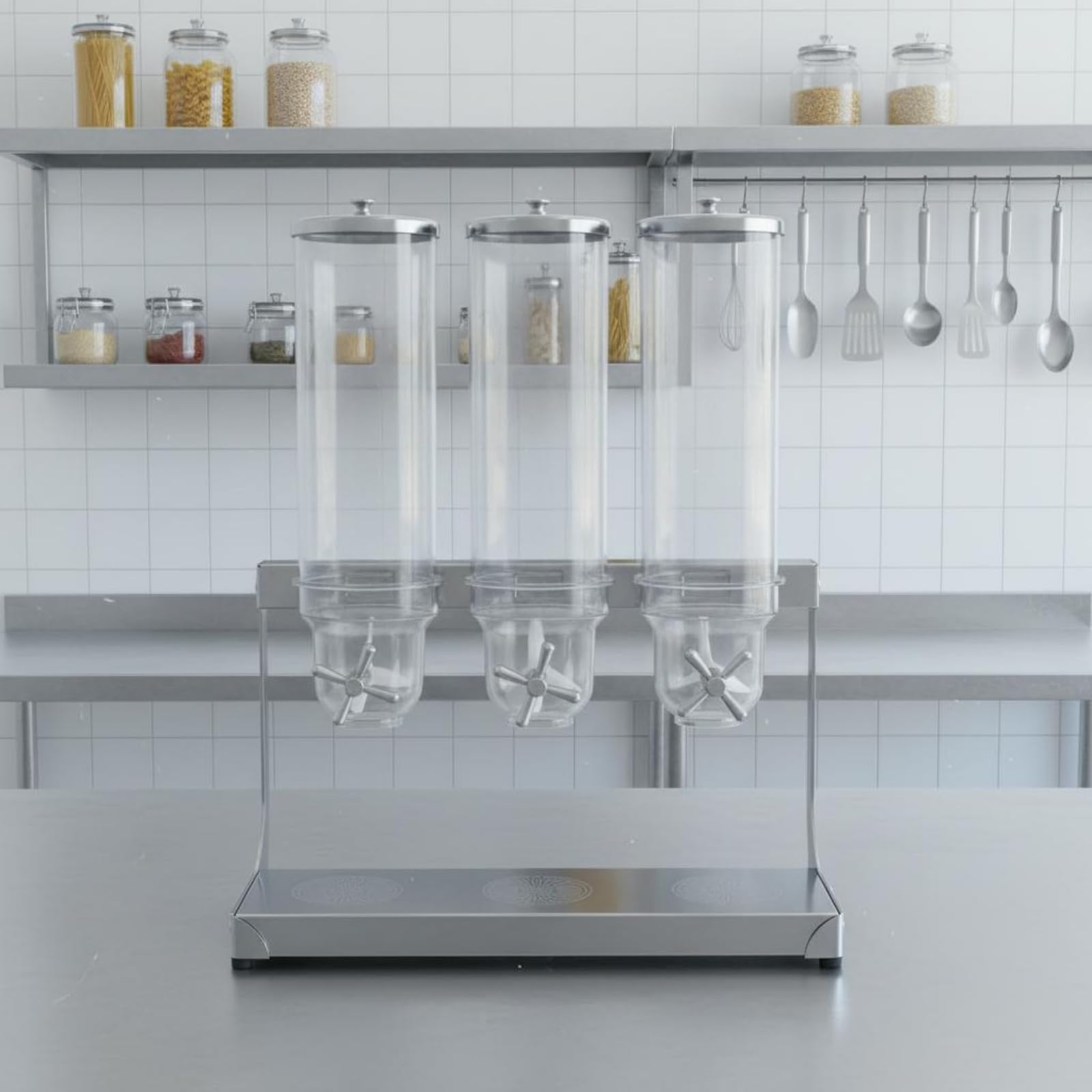 Máquina Dispensadora Cereales Tapa Sellada Dispensador Granos Cuerpo Transparente Dosificador Giratorio Grano para Bufé, Restaurante, Hotel