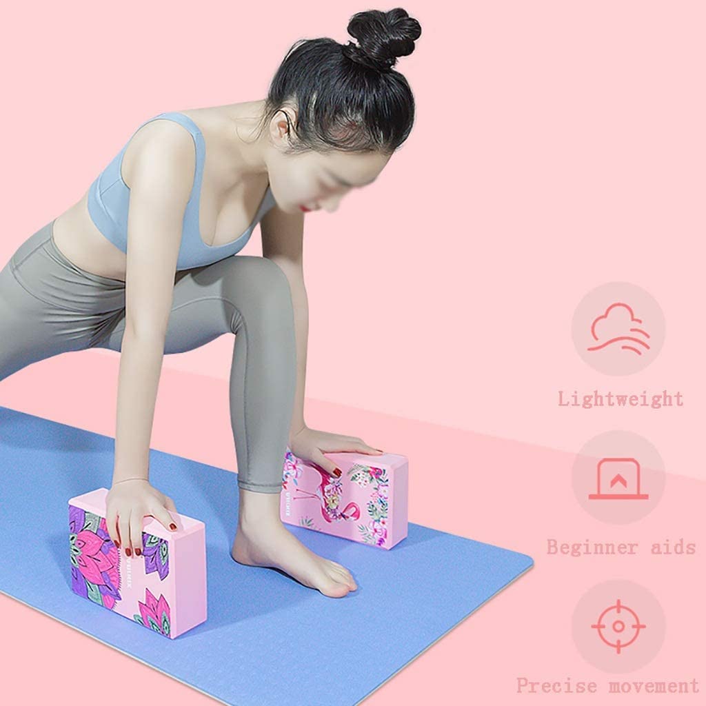 Yoga-Blöcke, feuchtigkeitsbeständige Fitnesssteine ​​aus hochdichtem Schaumstoff for Pilates, Yoga-Blöcke, Schaumstoff-Stützsteine, Schaumstoffblöcke (2er-Pack), D-Ring-Yoga-Gürtel, leicht, rutschfest