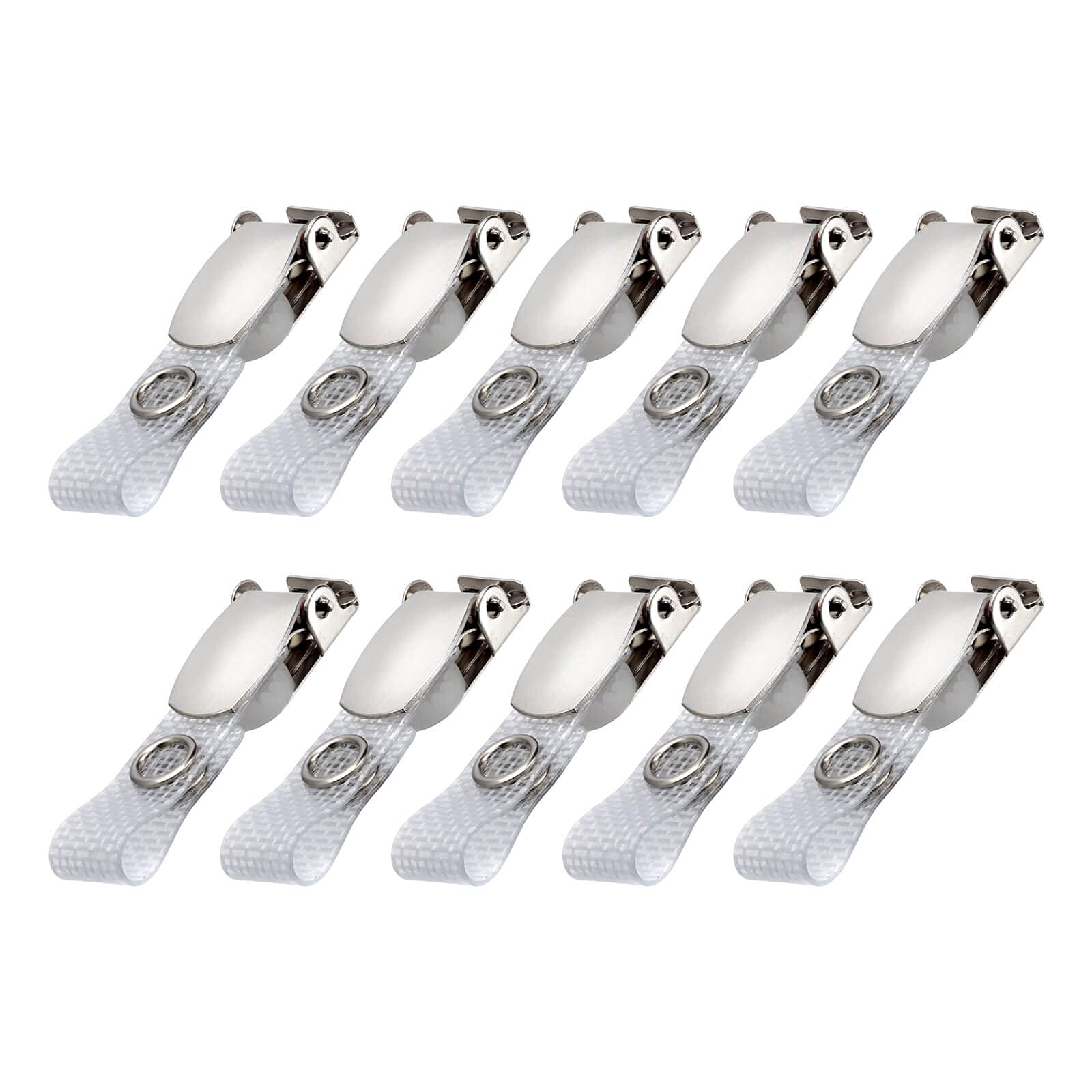 Karteo® Clip Portabadge con Bottone a Pressione in Metallo e Vinyl Strap Rinforzato – Confezione da 100 Clip per Porta Badge Porta Tessere e Supporti per Carte