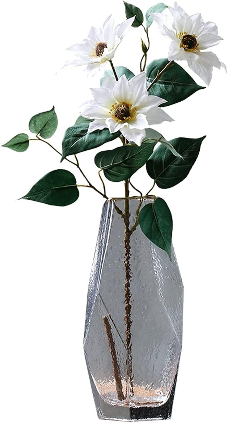造花人工的なクレマチスの花 リビングルーム ダイニングテーブル オフィス の装飾の花束に適した人工的なブーケ 期間限定で特別価格 家の装飾 花瓶付