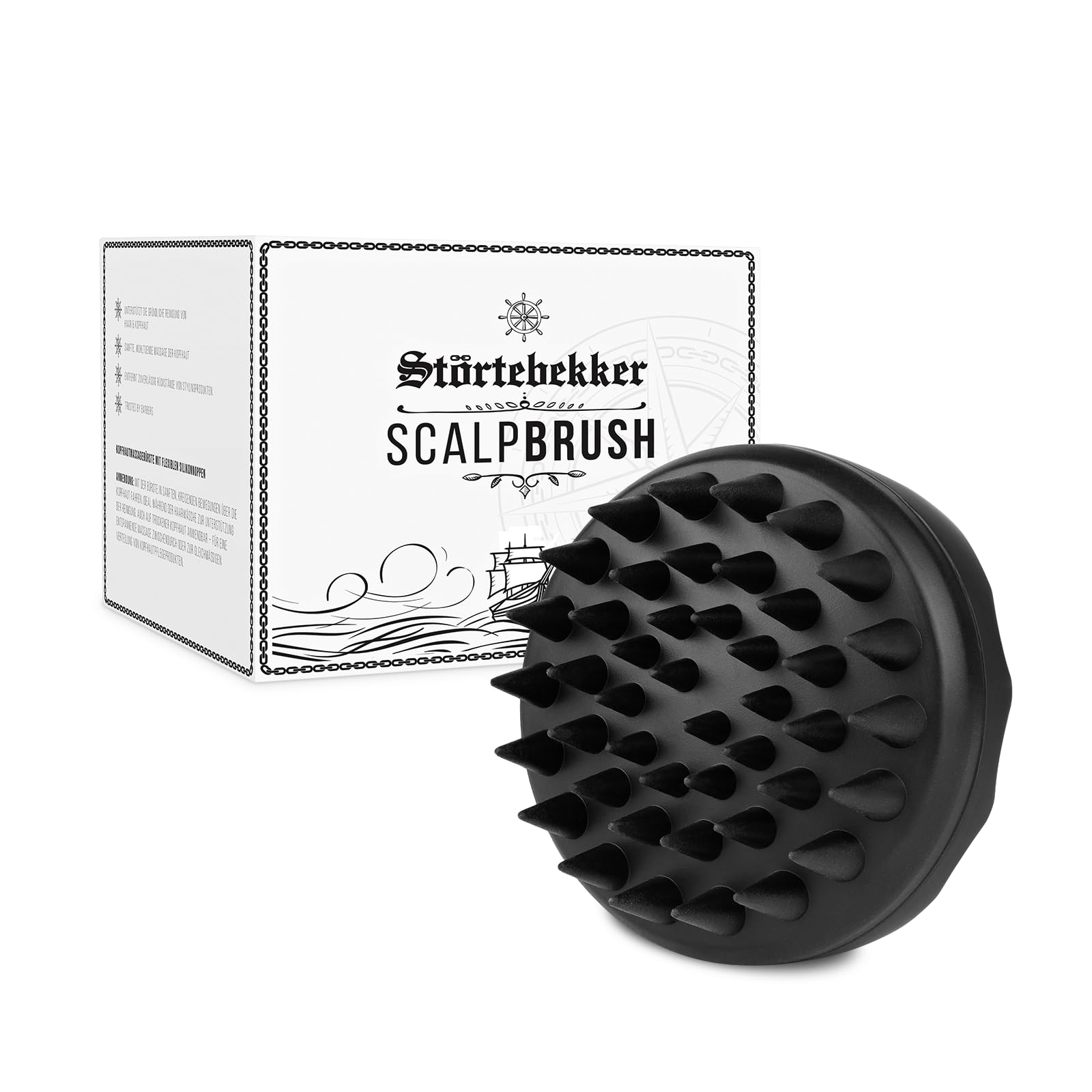 NEU: Störtebekker® Scalp Brush | Kopfhaut-Massagebürste aus Silikon | Reinigung & Massage von Haaren & Kopfhaut | Scalp Massager kann Schuppen lösen, Stylingprodukte entfernen & Durchblutung fördern