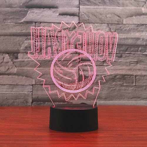 Miniatura 7 de Luz nocturna para niños, lámpara LED de voleibol 3D con control remoto, 16 colores cambiantes, regalo de cumpleaños de Navidad para niño