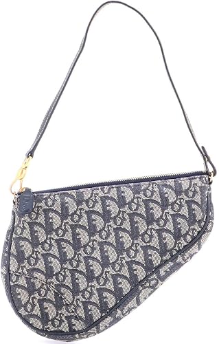 Pre-Loved Vintage Saddle Bag Diorissimo Denim Mini, Blue