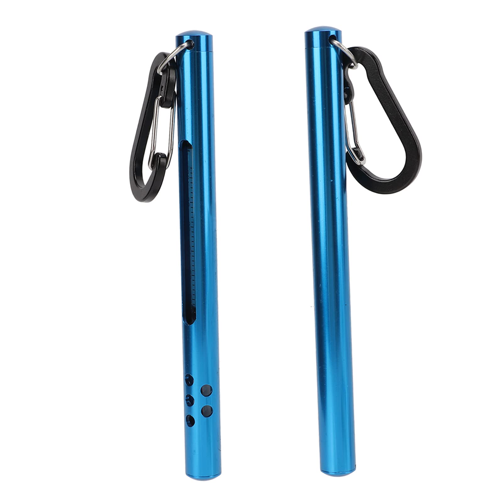 Termómetro de agua para pesca con mosca con mosquetón para medir la temperatura de la corriente, herramienta de pesca de bolsillo (Azul)