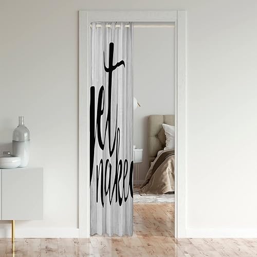 Miniatura 3 de Cortina de puerta con texto en inglés Get Naked para puerta, privacidad de 42 x 80 pulgadas, tratamiento de ventana de grano de madera, decoración