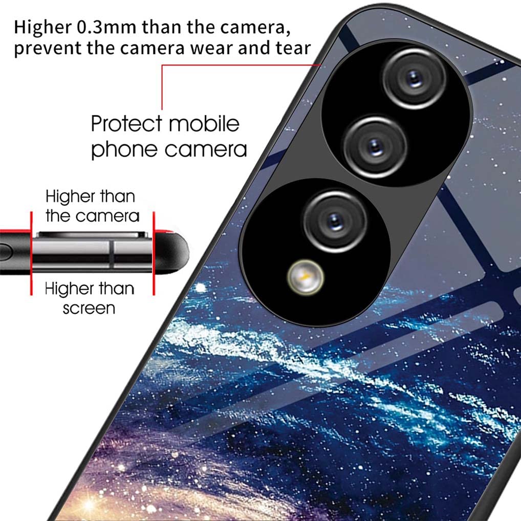 Cover Honor 70 SEAHAI In Silicone E Vetro Temperato, Motivi Floreali Verdi, Antiurto E Sottile - 3
