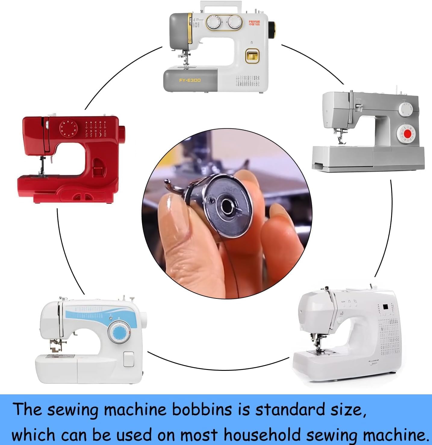 SHONIL Sewing Machine Transparent/Clear Bobbin Pack of 25 with Box : Plastic Bobbins, Tailoring Tools - Perfect for Regular Sewing Machine Like Storage Box for Bobbin 3