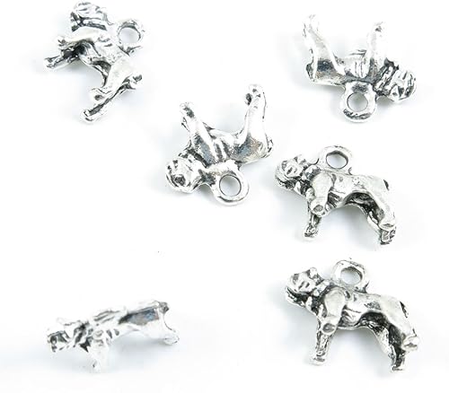 Plata antigua colgantes de suministro a la bisutería y0252perro carlino Bulldog Inglés