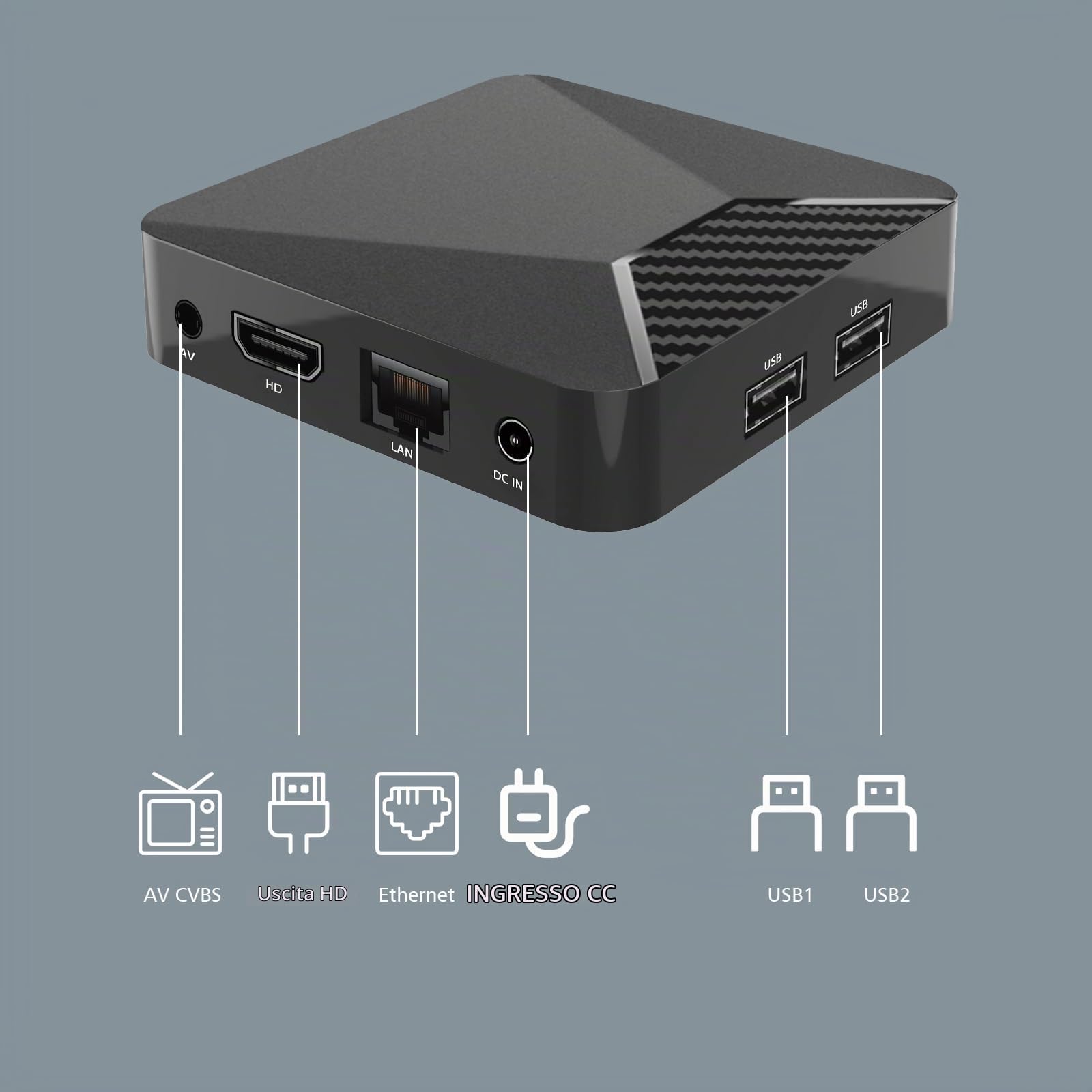 BOXPUT Q5 PLUS Android TV Box, Android 11.0 Box, BT 5.2, 2.4G/5G Dual-Band WiFi, 4K HD, Chipset Amlogic S905W2 Quad-Core Processeur 2GB RAM+16GB ROM, 10/100M LAN Enternet - Nero