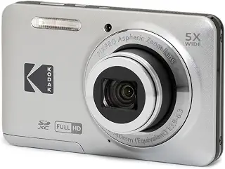 KODAK (コダック) PIXPRO FZ55-GRY 16MP CMOSセンサー デジタルカメラ 光学5倍ズーム 広角28mm 1080PフルHD動画 2.7インチ液晶 ブロギングカメラ、グレー