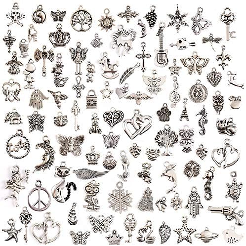 LOT 5 CHARMS/BRELOQUES Plaqué Argent : Couronne 14*13 Mm - Foto 7