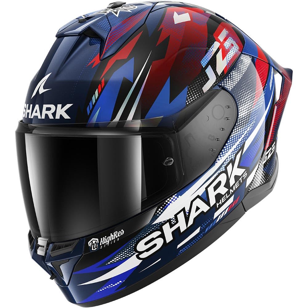 SHARK, Casque Moto Intégral SKWAL CUP REPLICA ZARCO GP de FRANCE Blue Chrome Red BUR, M