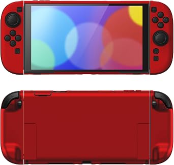 PlayVital Protective Case for Nintendo Switch 2 with Extra Stand & Thumb Grip Caps | Solid Color Series, Scarlet Red