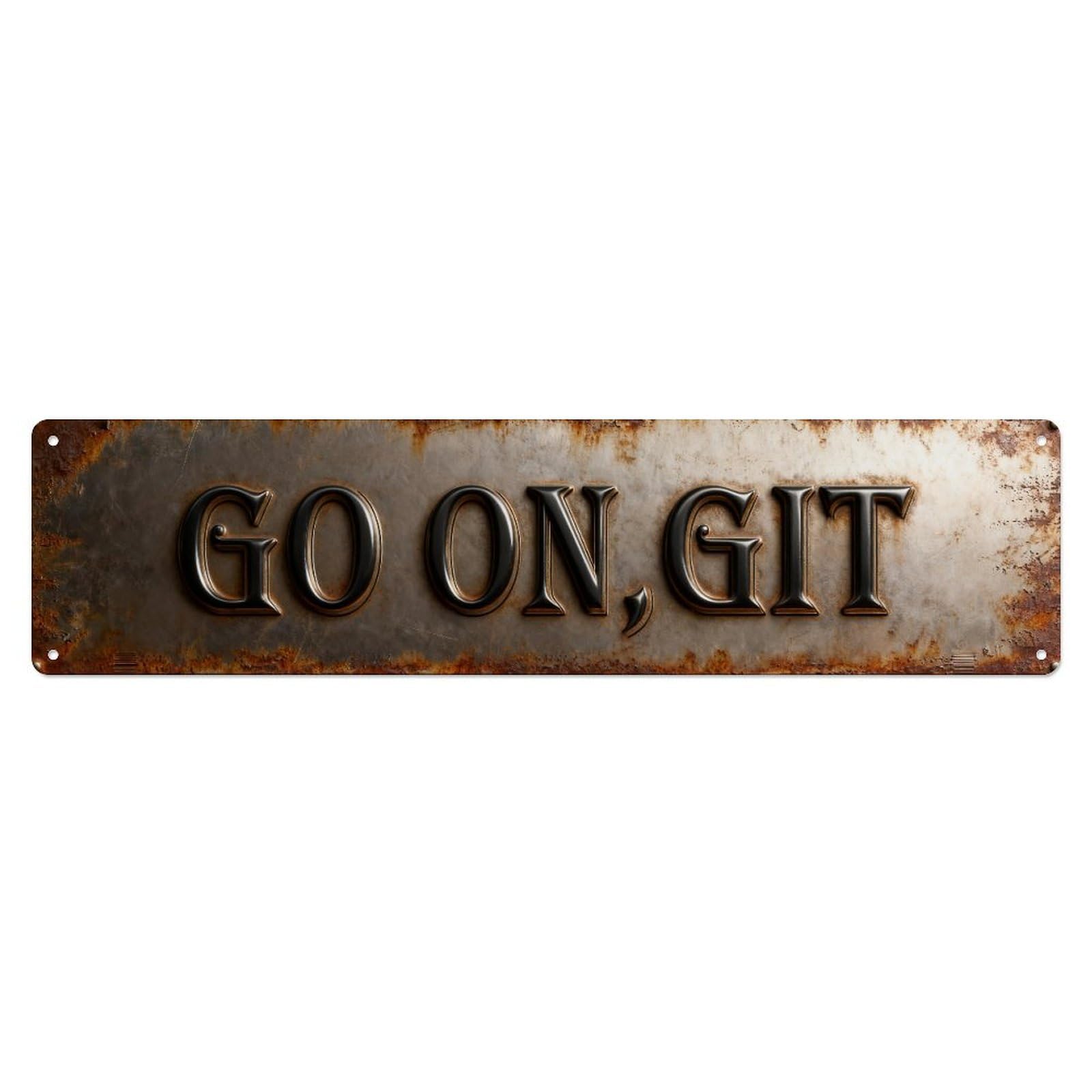Go On Git Pattern Metal Tin Sign Plaque